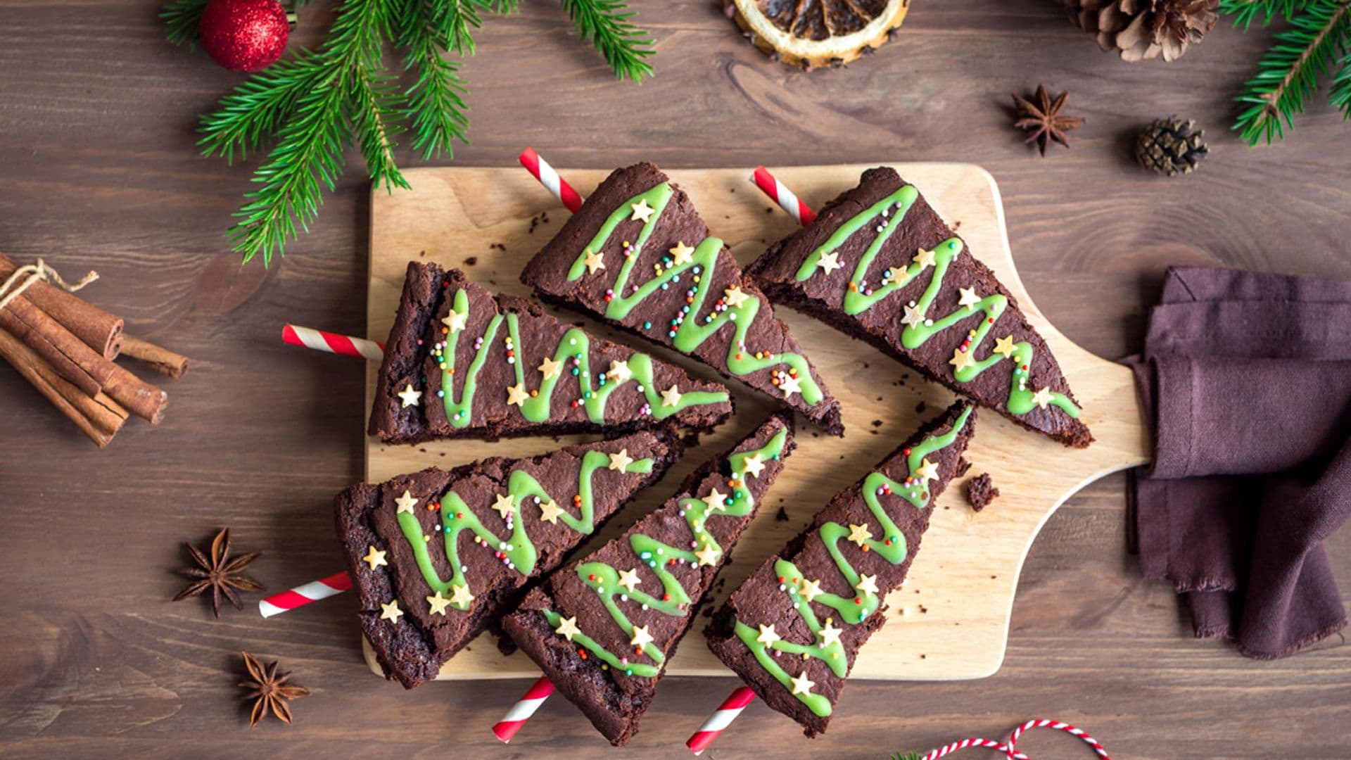 Abetos navideños de 'brownie'