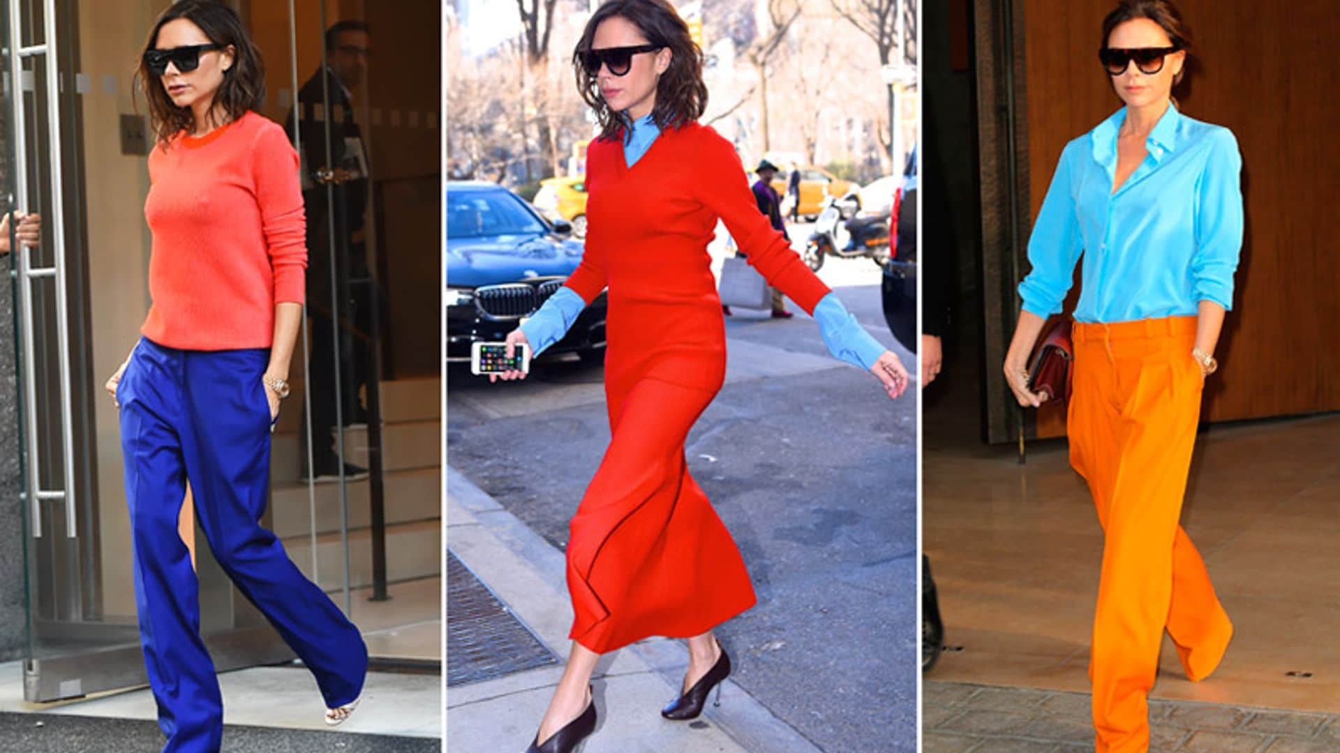 Victoria Beckham, en 4 'combos' de color perfectos (¡atrévete con ellos!)