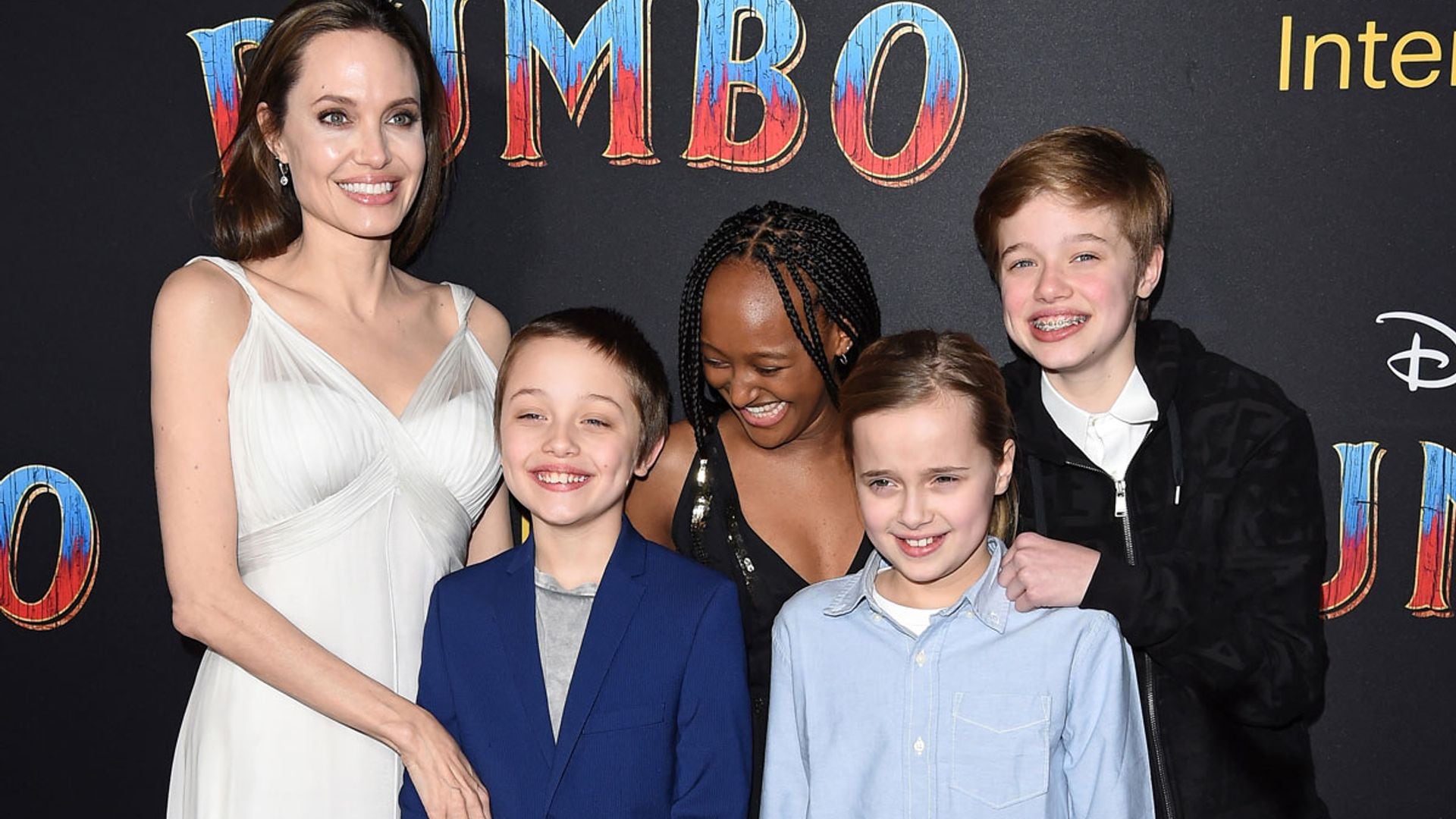 ¡Los más sonrientes! Angelina Jolie acudió al estreno de 'Dumbo' acompañada de sus hijos menores