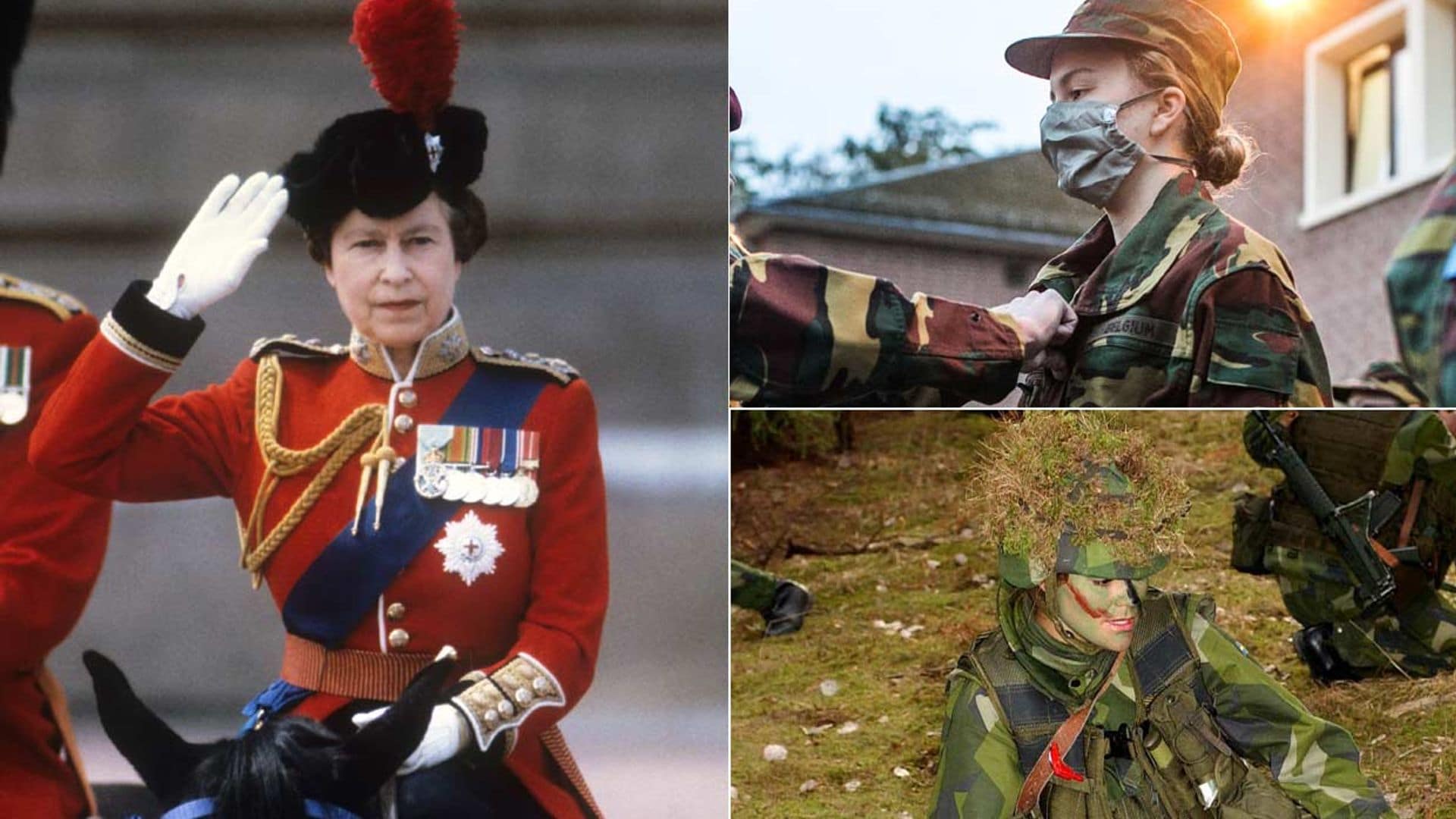 Cuando reinas y princesas cambian la tiara por el uniforme militar