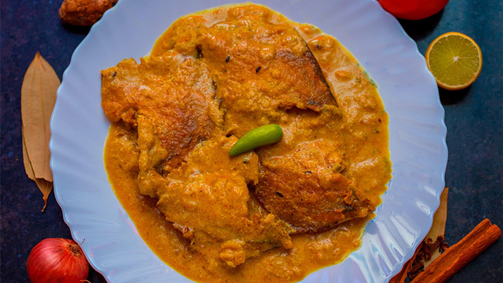 Palometa al curry