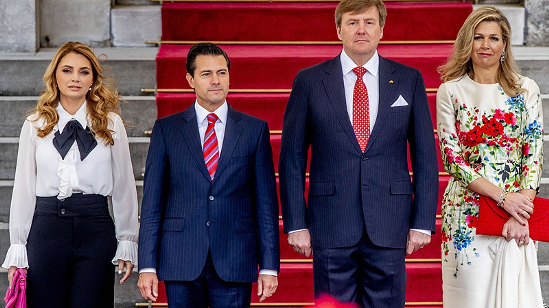 Los Reyes de Holanda reciben al presidente mexicano Peña Nieto y su mujer en su visita oficial a La Haya