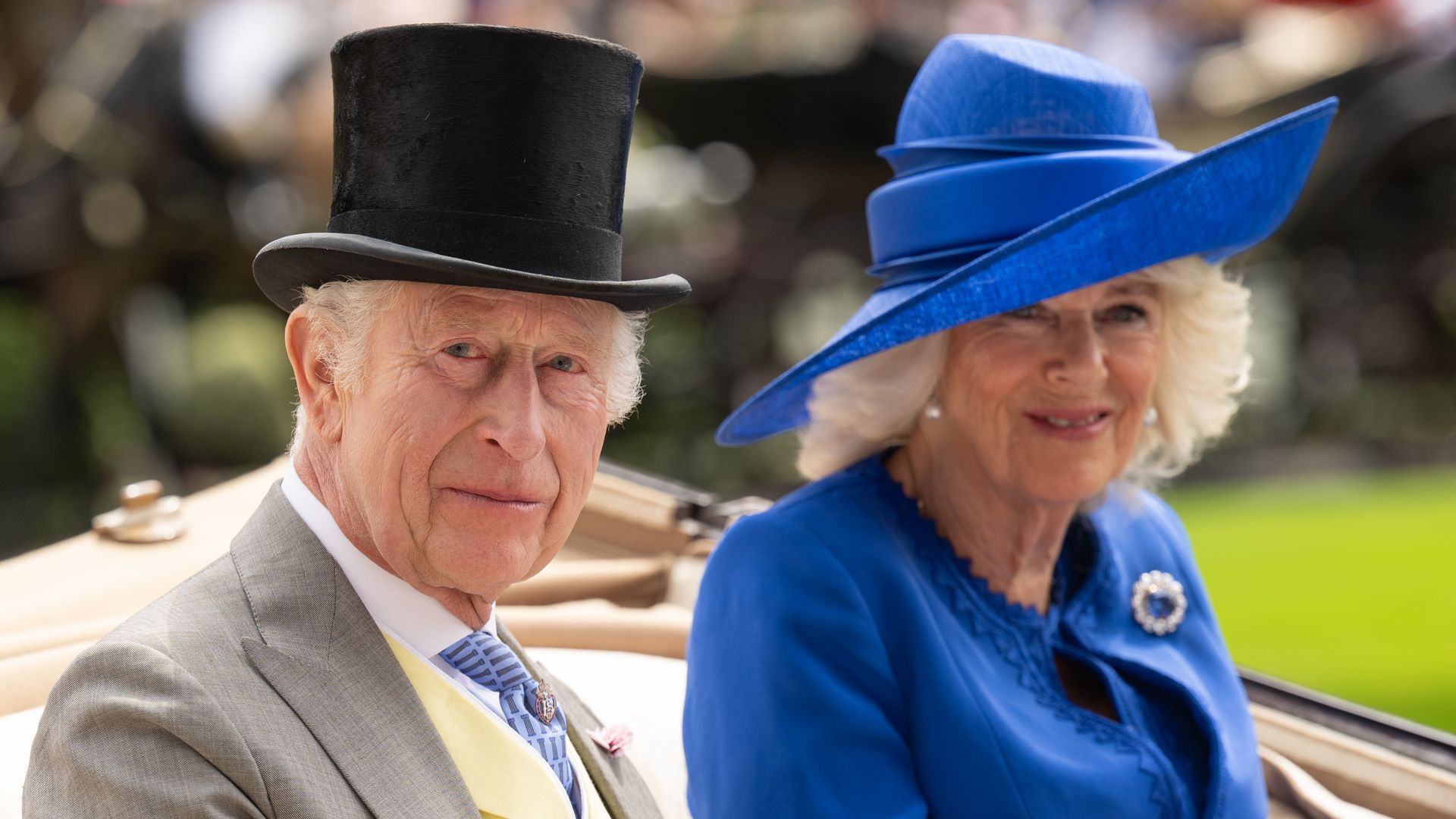 Los reyes Carlos III y Camilla llegando a la inauguración de Royal Ascot 2024