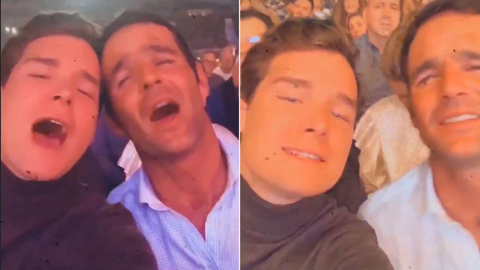 José Bono Jr y Aitor Gómez se divierten en familia durante el concierto de Raphael