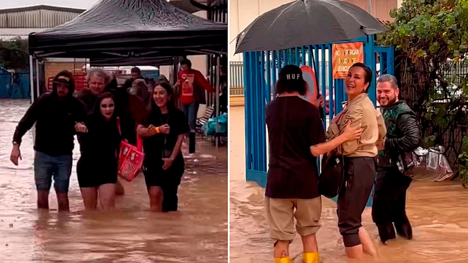 Las impactantes imágenes de Los Javis, Ana Milán y Alaska, evacuados por inundaciones en el plató de 'Mask Singer'