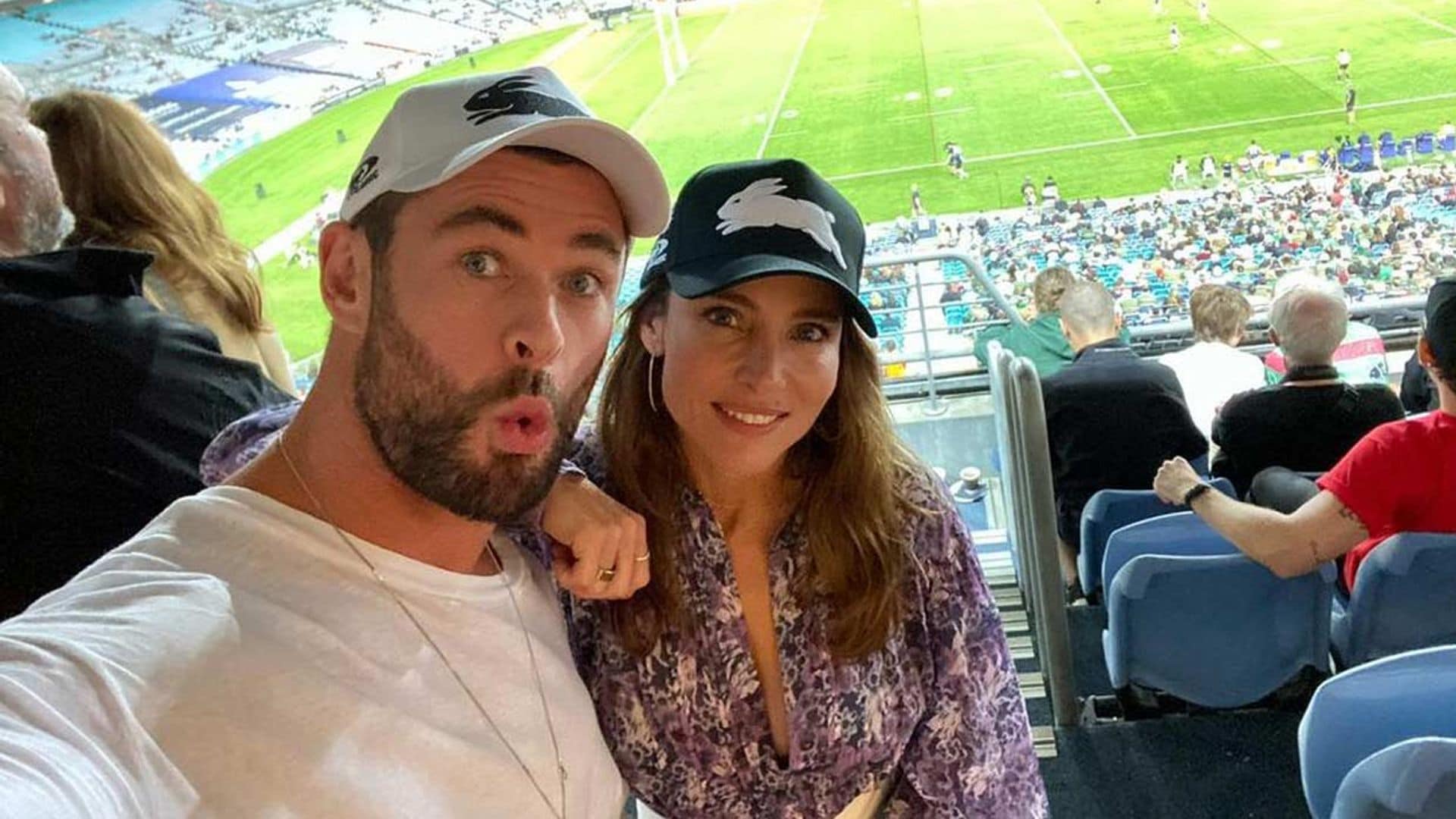 Elsa Pataky y Chris Hemsworth, complicidad y diversión en el rugby con otras estrellas de Hollywood