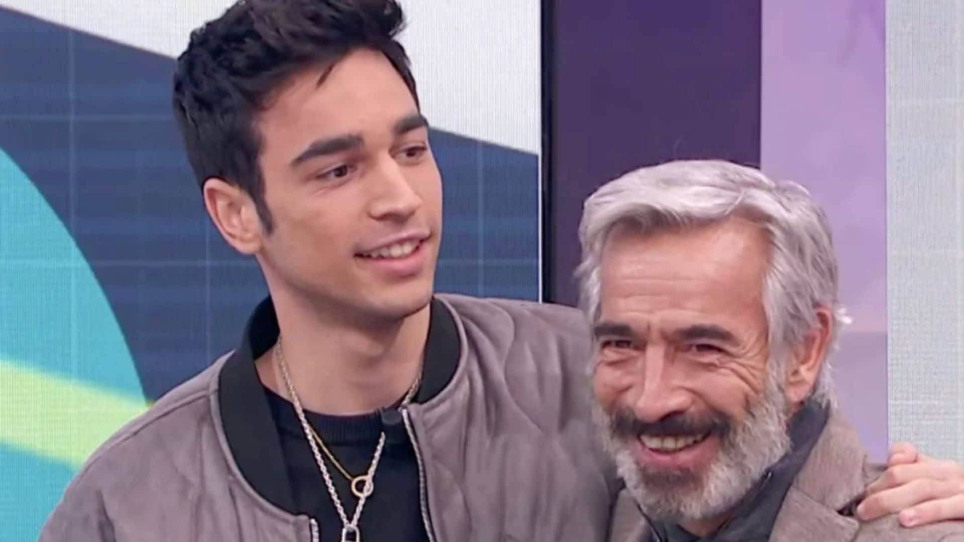 Imanol Arias, sorprendido por su hijo Daniel en directo