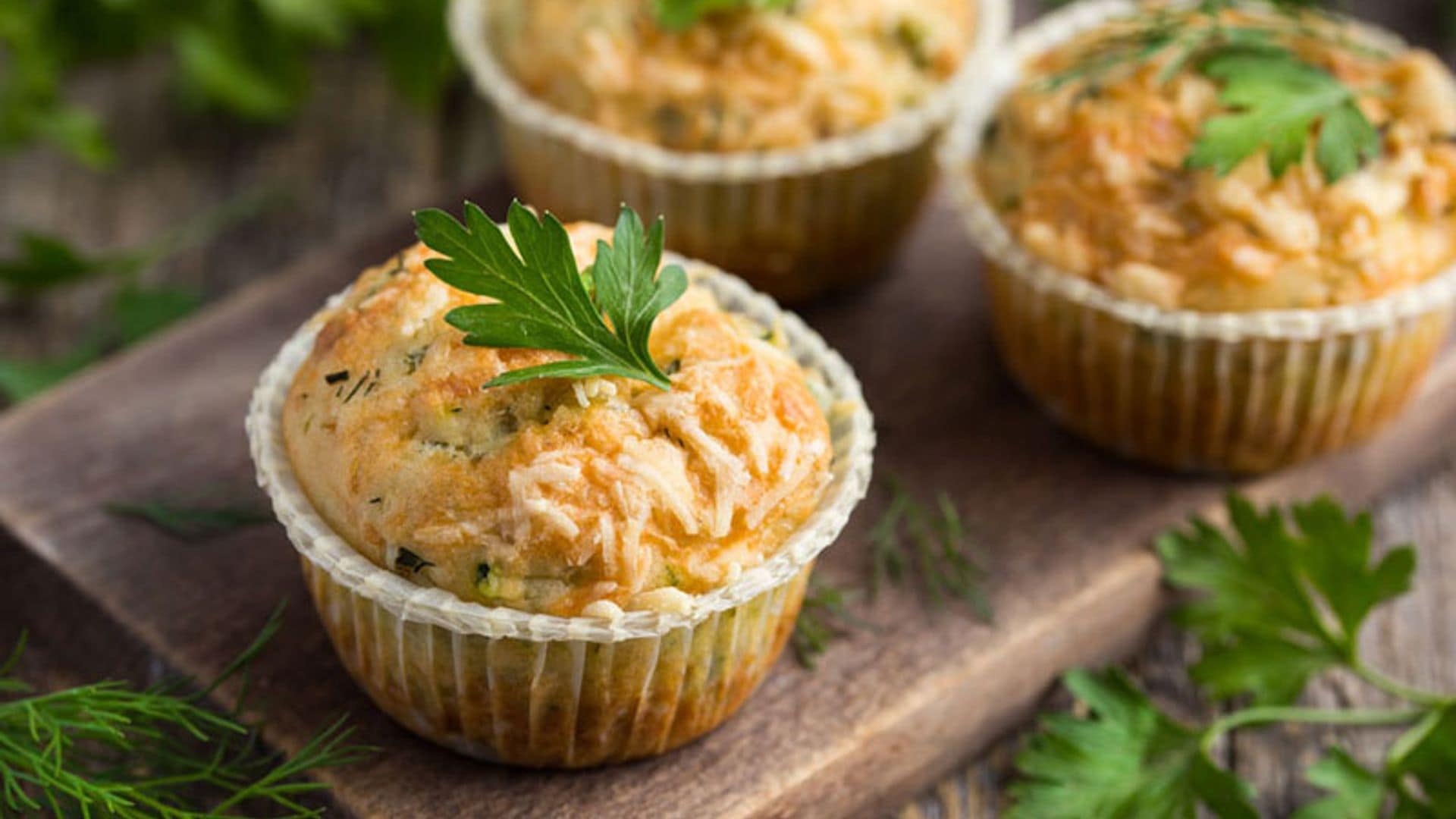 'Muffins' de calabacín con queso de cabra