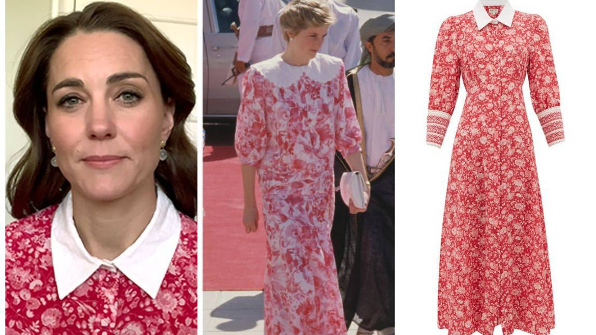 Estampado y de cuello contrastante: el vestido con el que Kate Middleton rinde homenaje a Lady Di