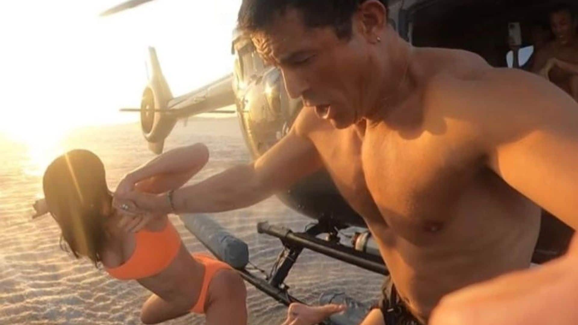 Katy Perry y Orlando Bloom, pura adrenalina saltando al mar desde un helicóptero