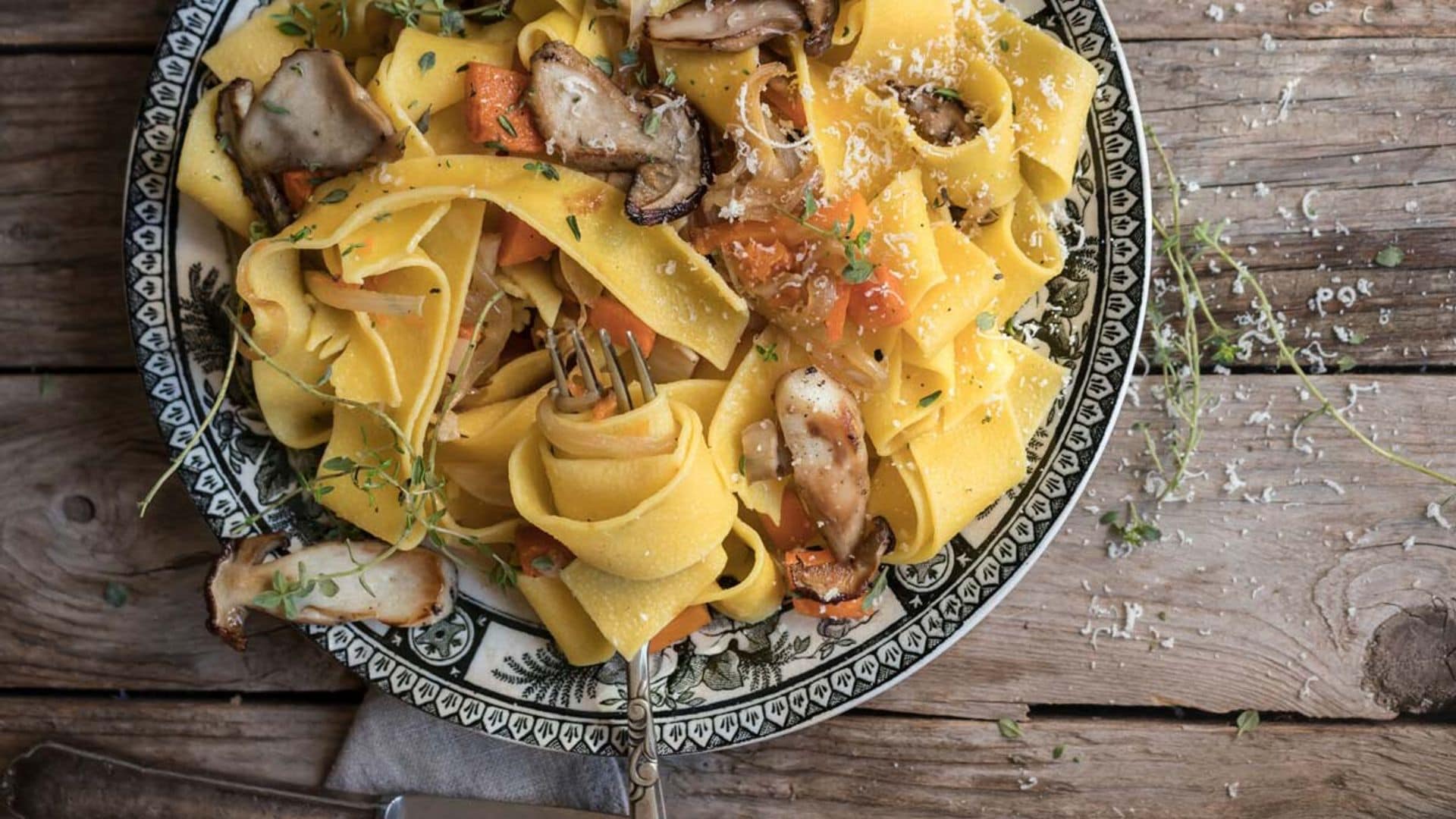 'Pappardelle' con boletus y calabaza