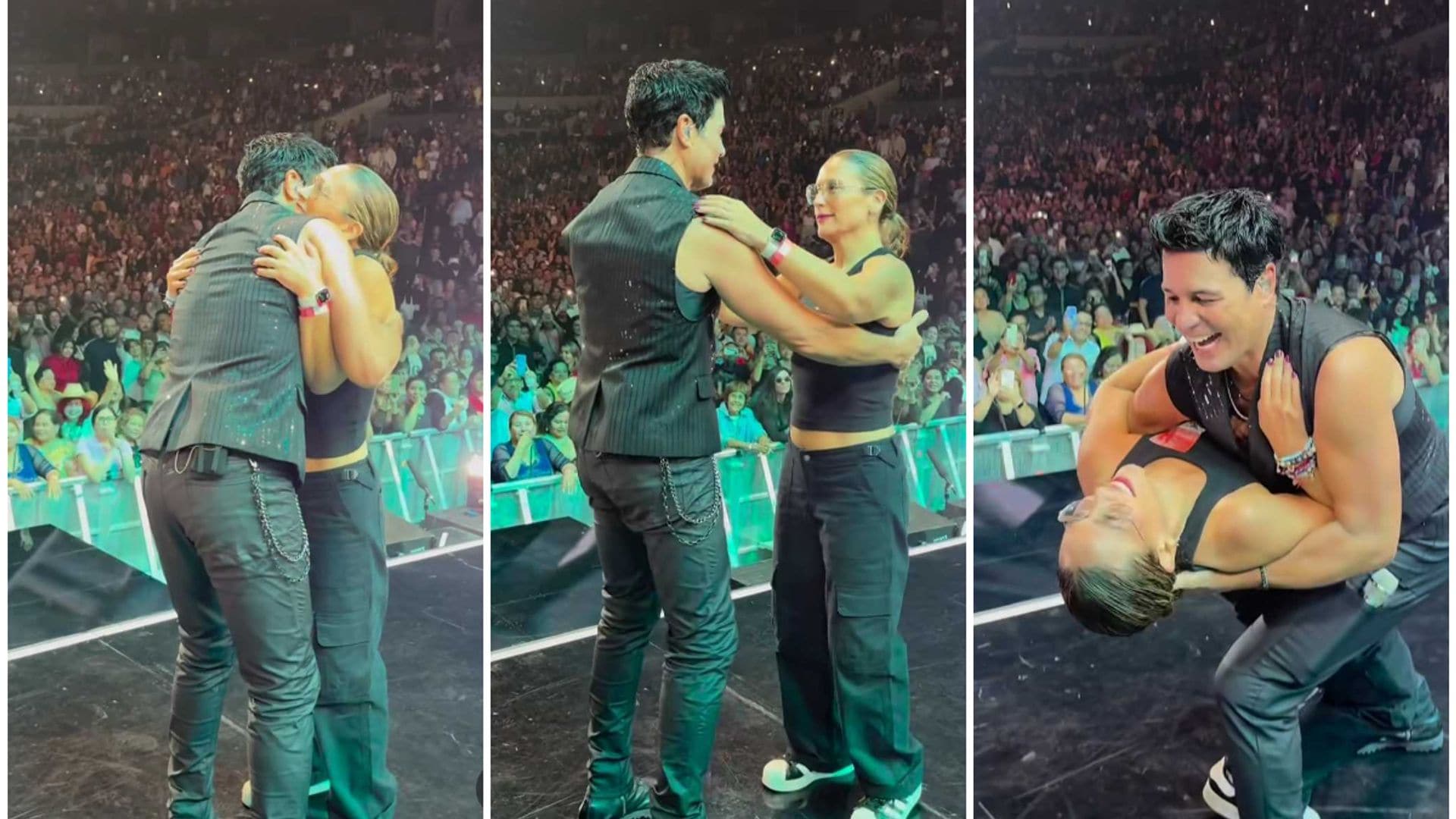 Angélica Vale y Chayanne bailando juntos en Los Ángeles