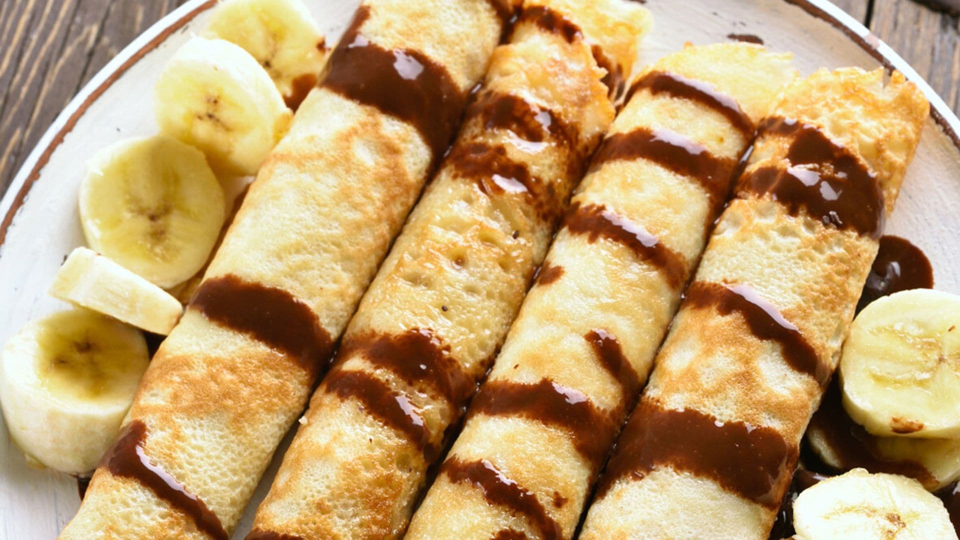 Crepes de plátano y chocolate