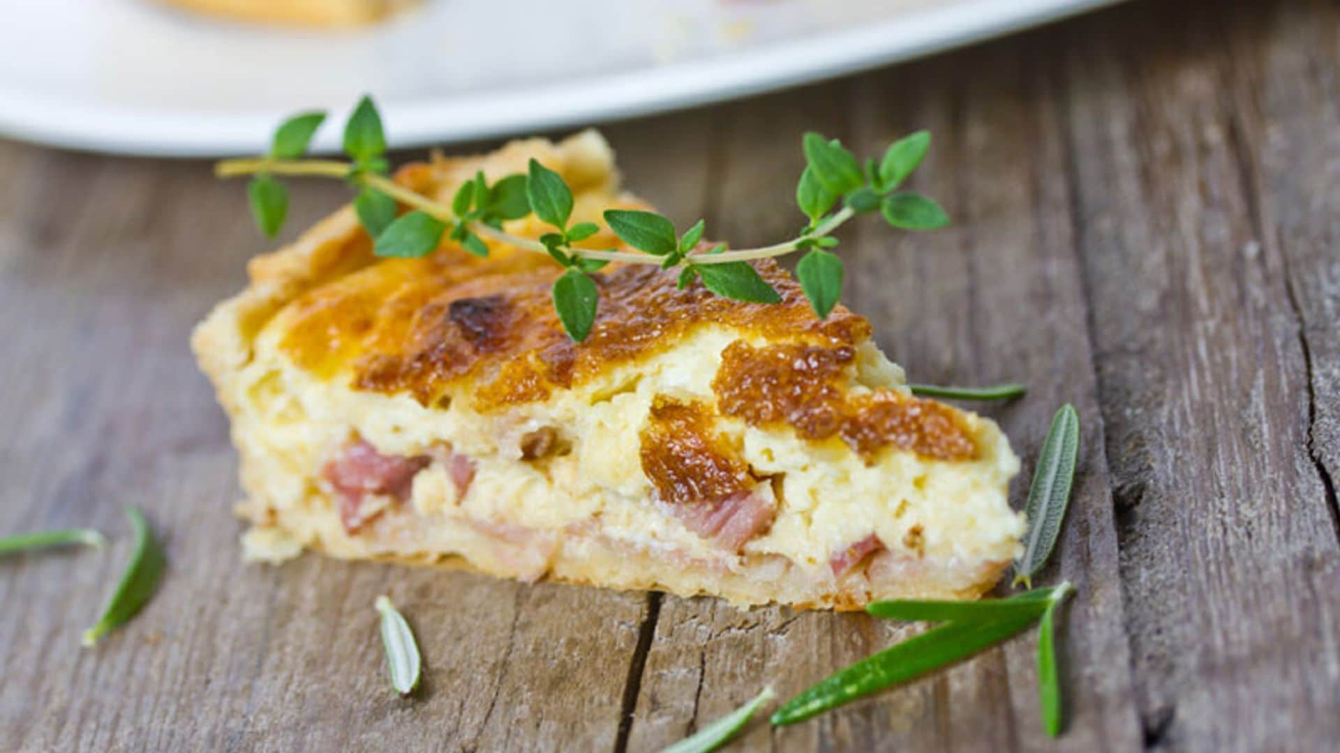 'Quiche' de beicon y queso Gruyer