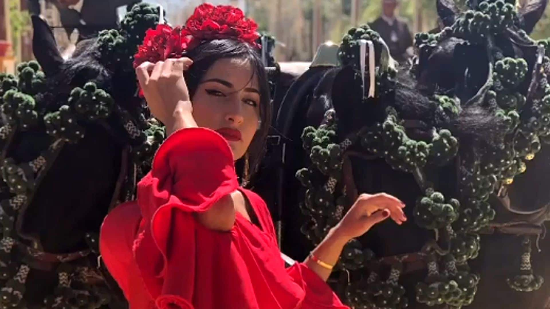 Alejandro Sanz se rinde ante la belleza de Rachel Valdés vestida de flamenca