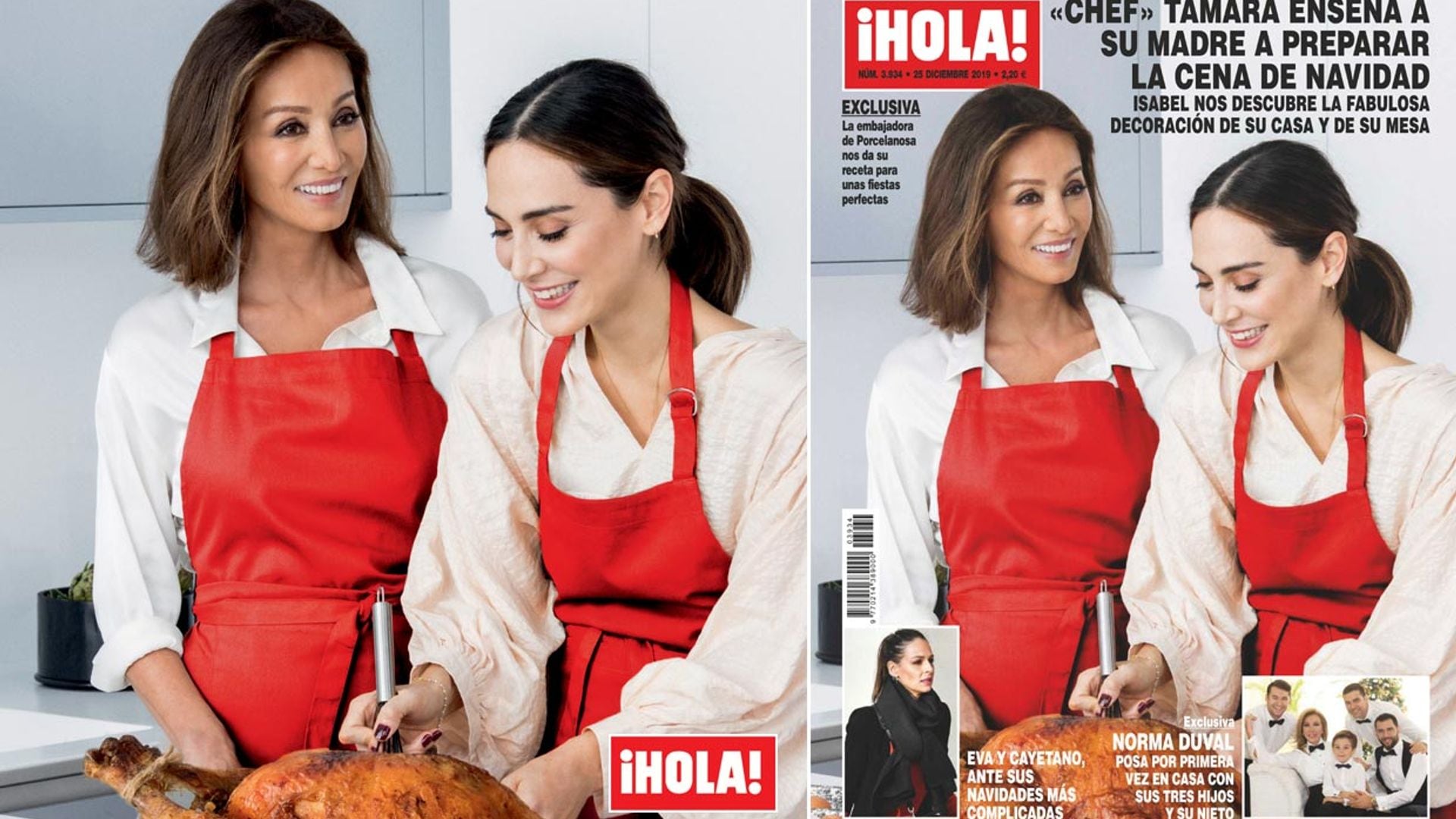 Exclusiva en ¡HOLA!, 'chef' Tamara enseña a su madre a preparar la cena de Navidad