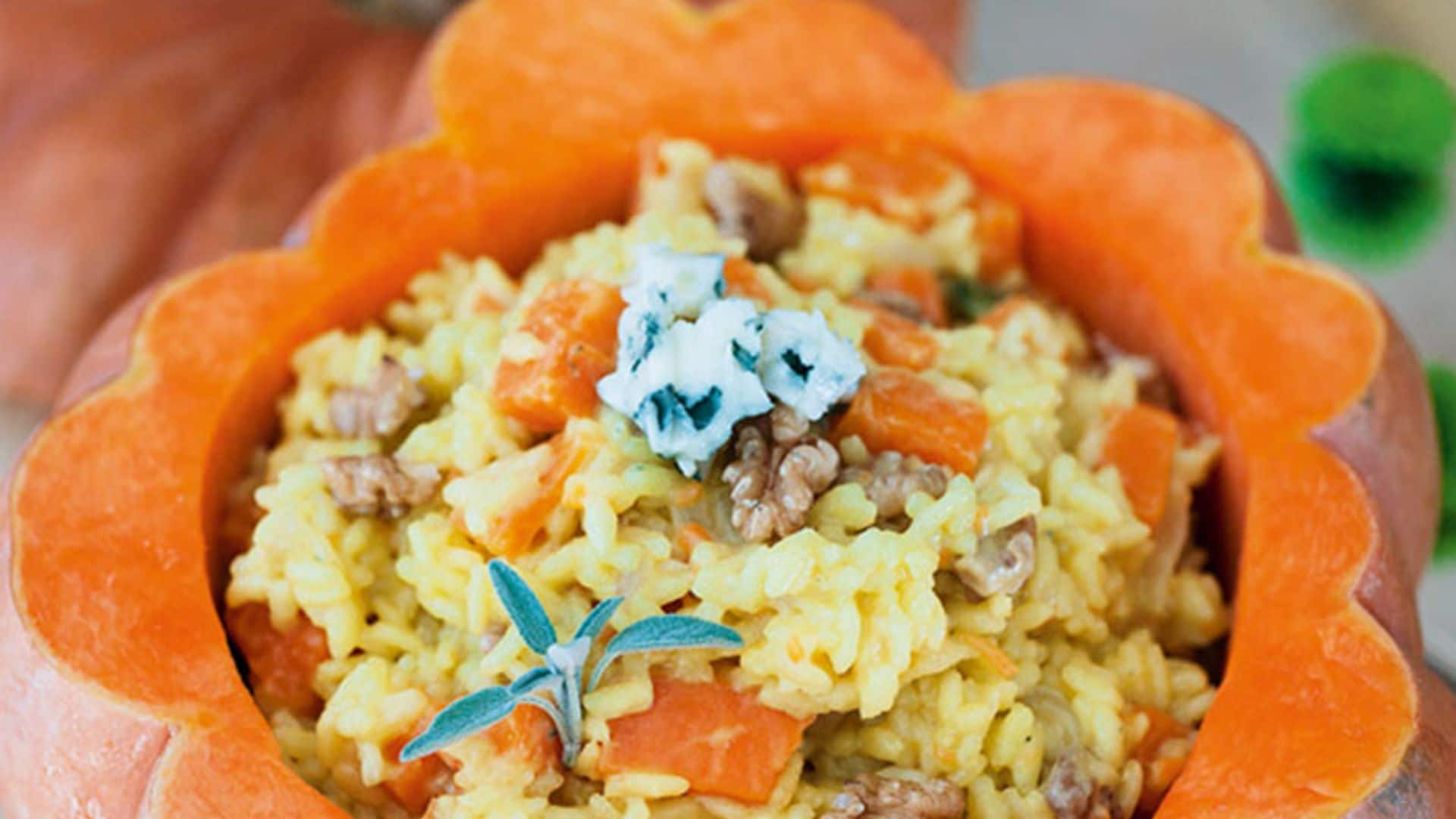 Risotto de calabaza con nueces