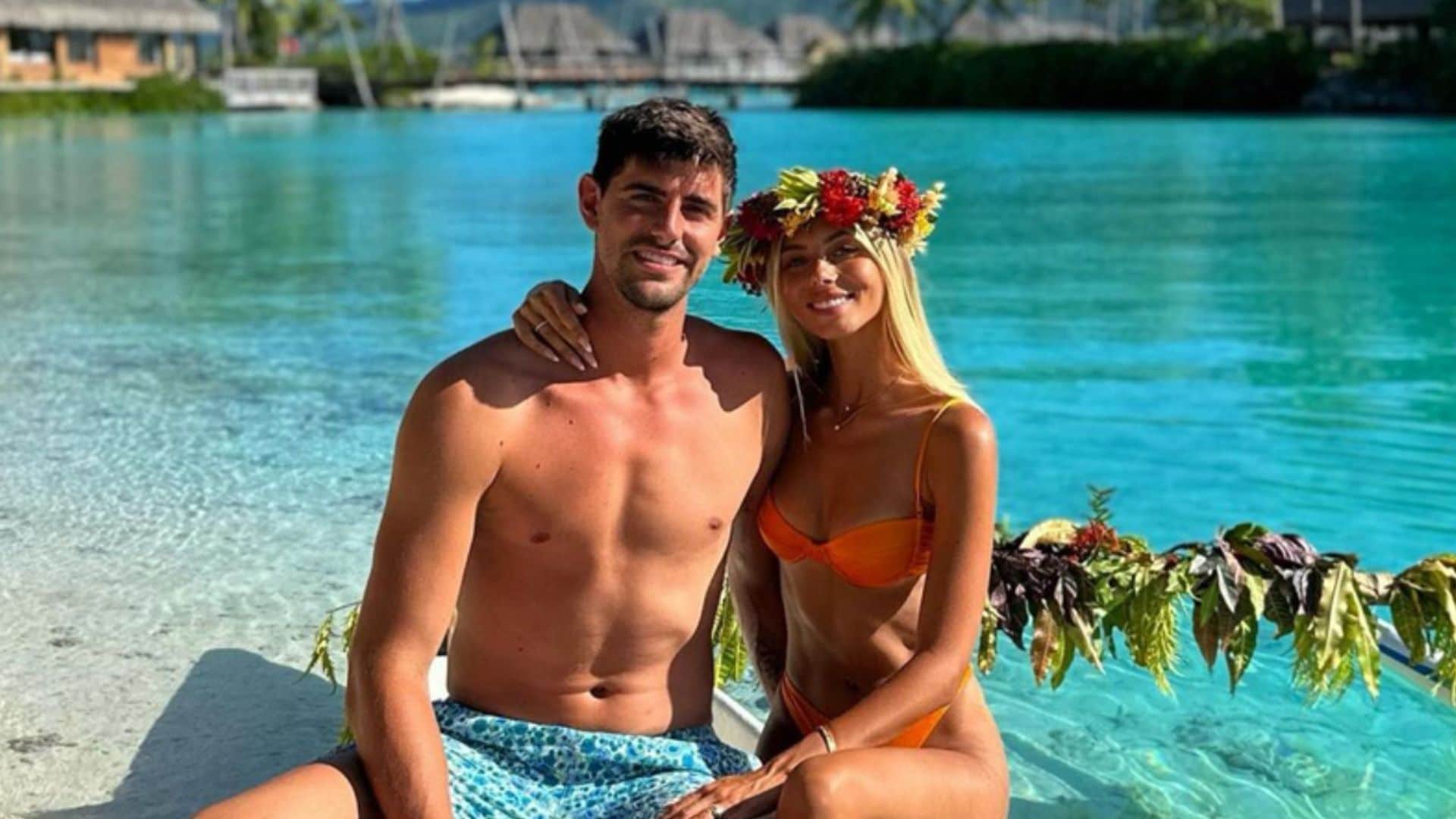 Las imágenes de la luna de miel de ensueño de Thibaut Courtois y Mishel Gerzig en Bora Bora