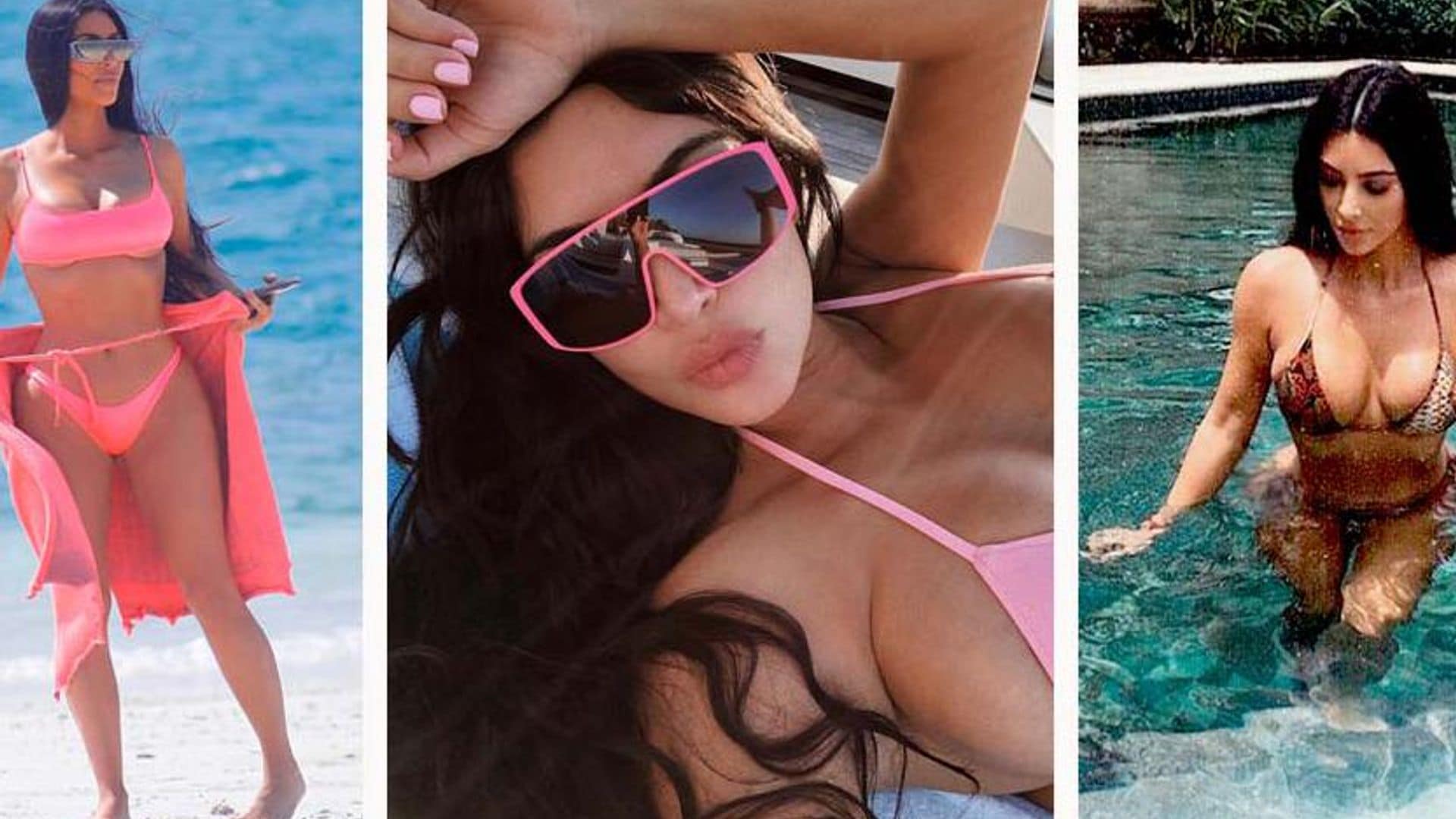 ¡No pierde el estilo! Kim Kardashian siempre luce a la moda hasta en bikini