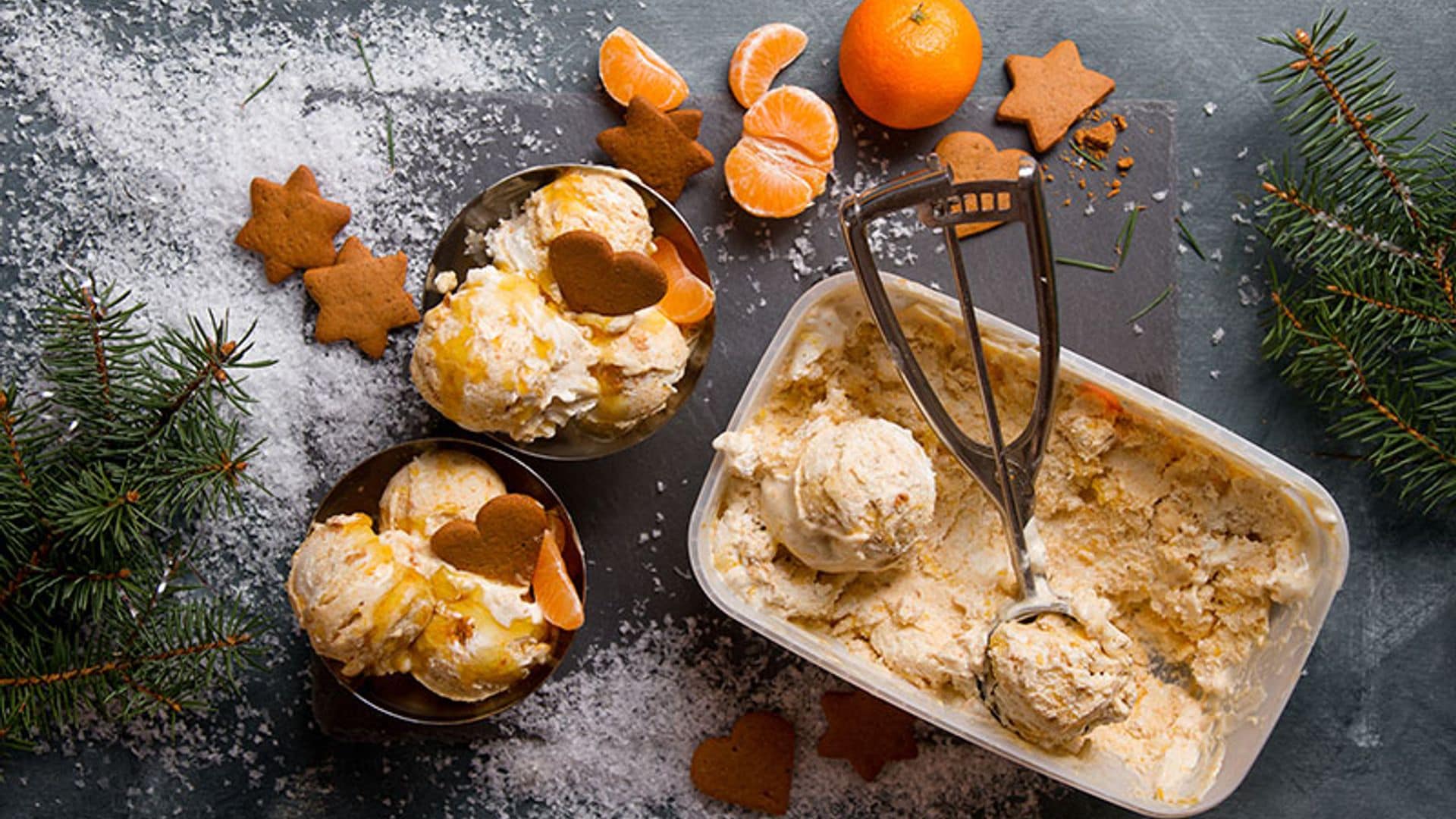 helado de naranja y mandarina