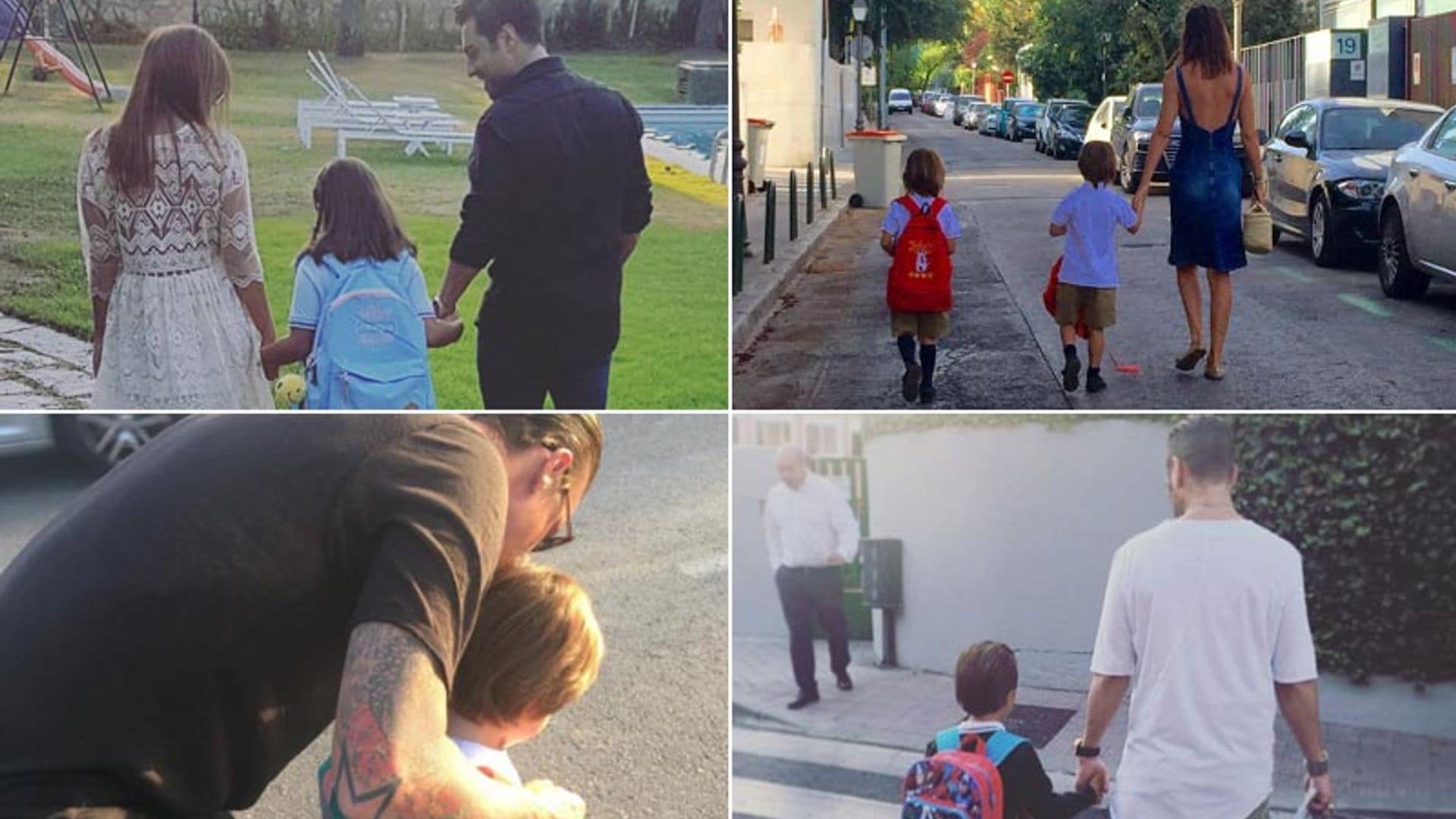 ¡Vuelta al cole! Mar Flores, Paula Echevarría, Fonsi Nieto... acompañan a sus pequeños en el primer día del curso