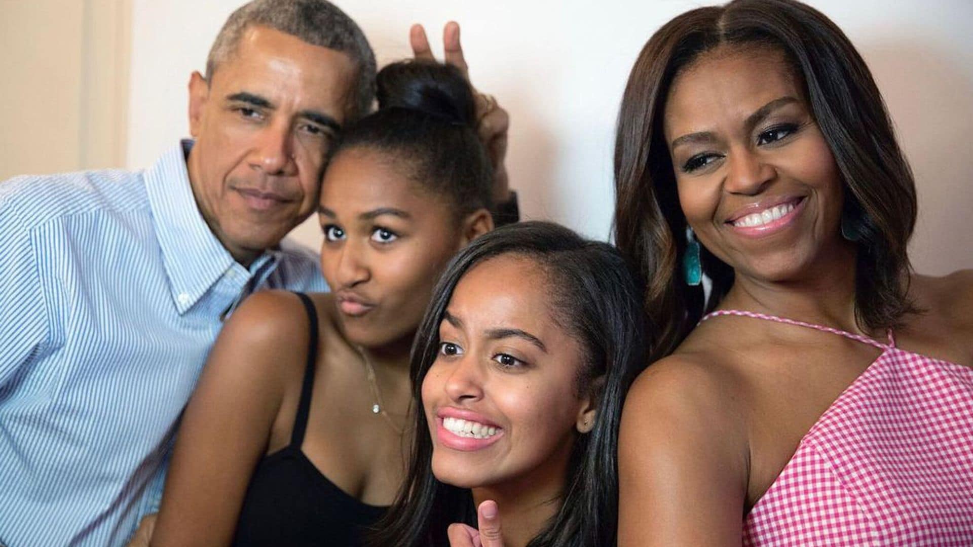 barack y michelle obama con sus hijas malia y sasha