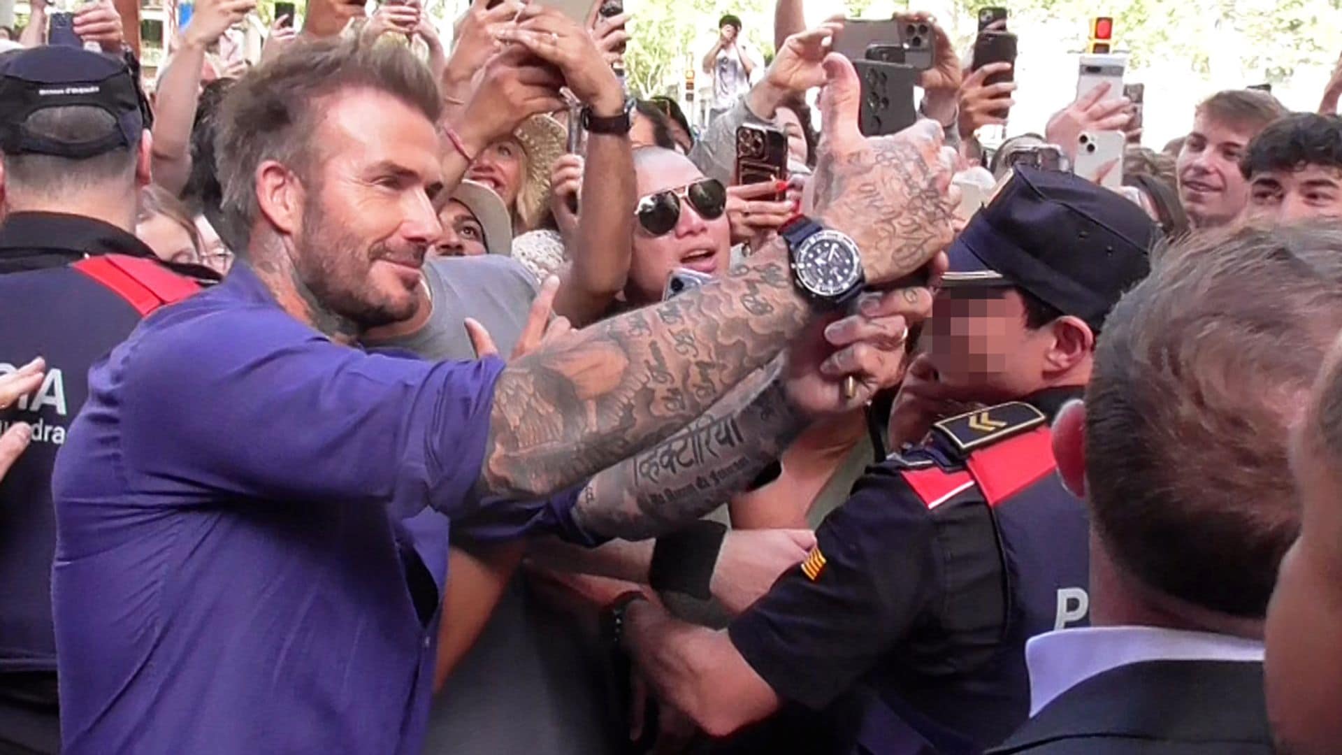 David Beckham revoluciona Barcelona: dos escenarios, muchos selfies y recuerdos de sus años en España