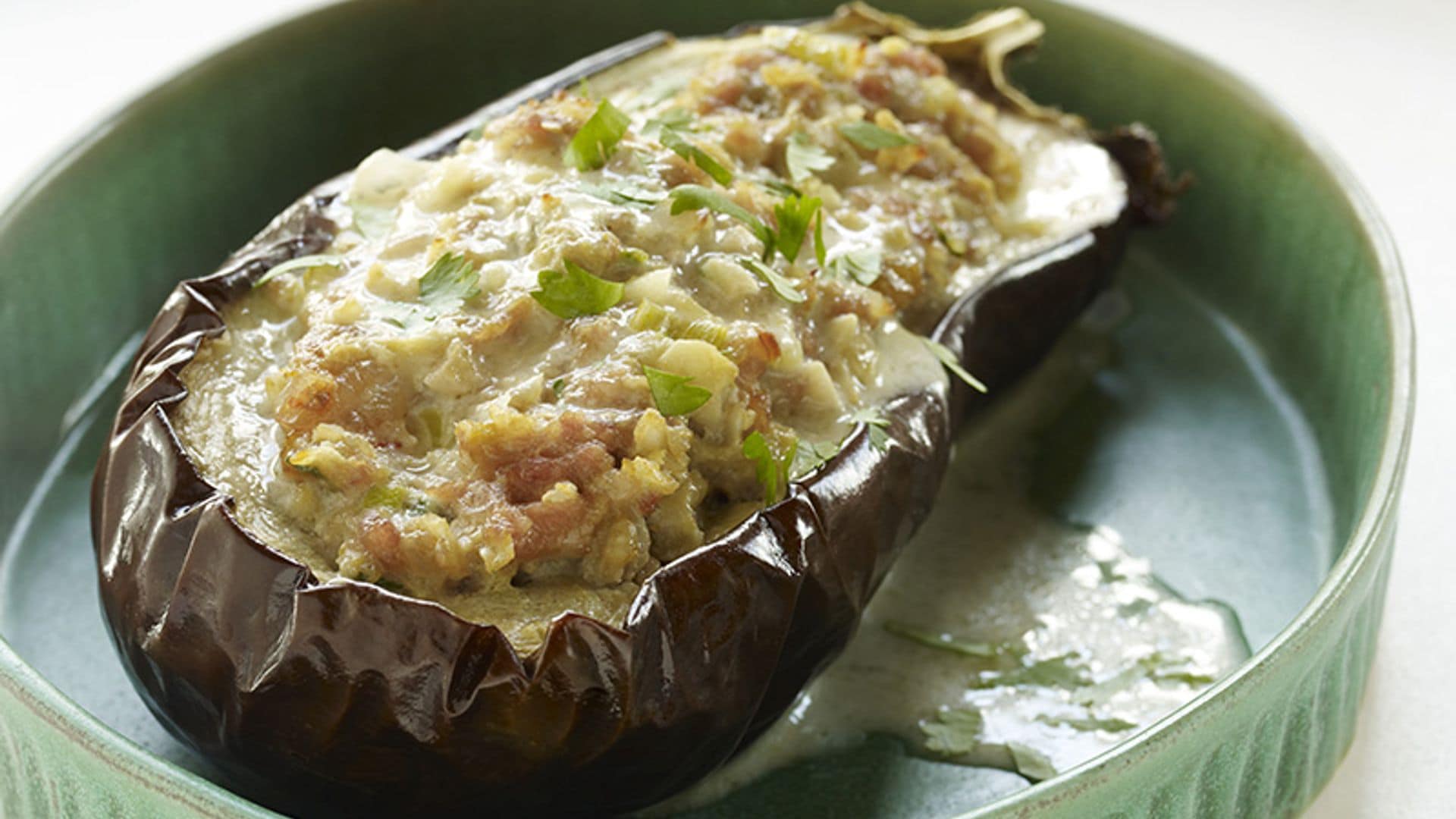 Berenjenas rellenas de mejillones y arroz