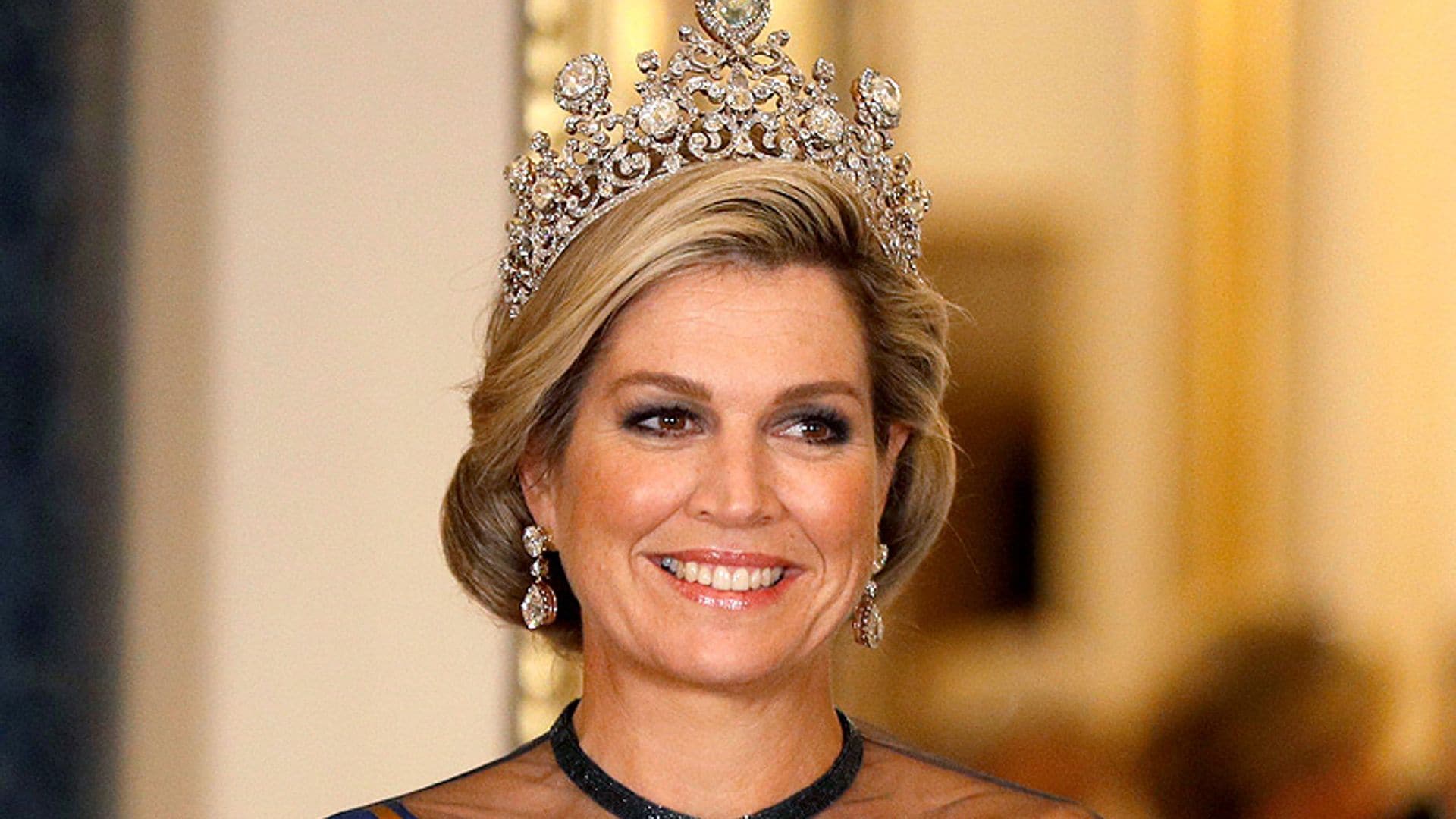 Máxima de Holanda revela la especial razón por la que usó la tiara Stuart en su visita a Reino Unido