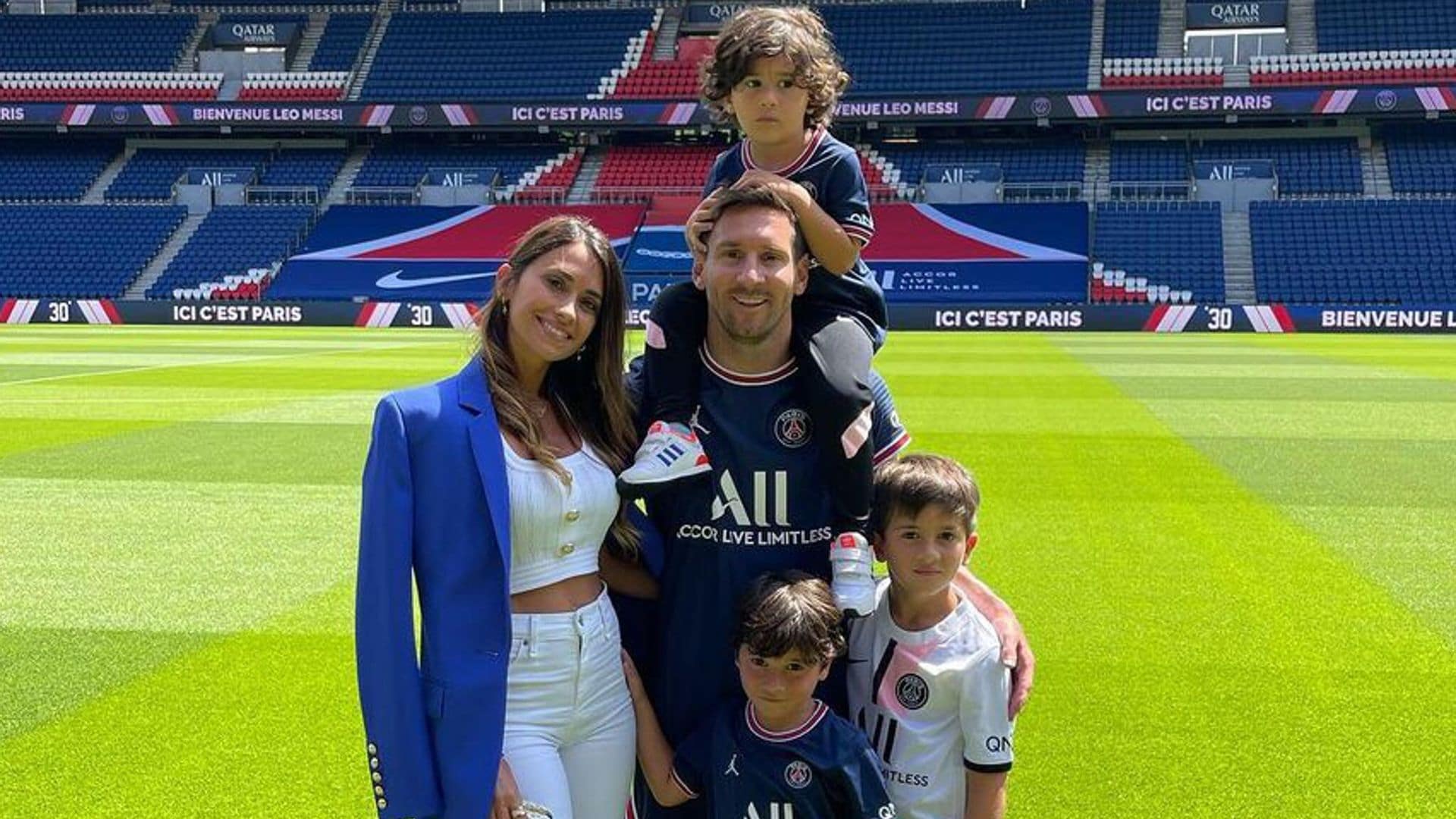 Los hijos de Messi, los tiernos protagonistas en la presentación ante el PSG