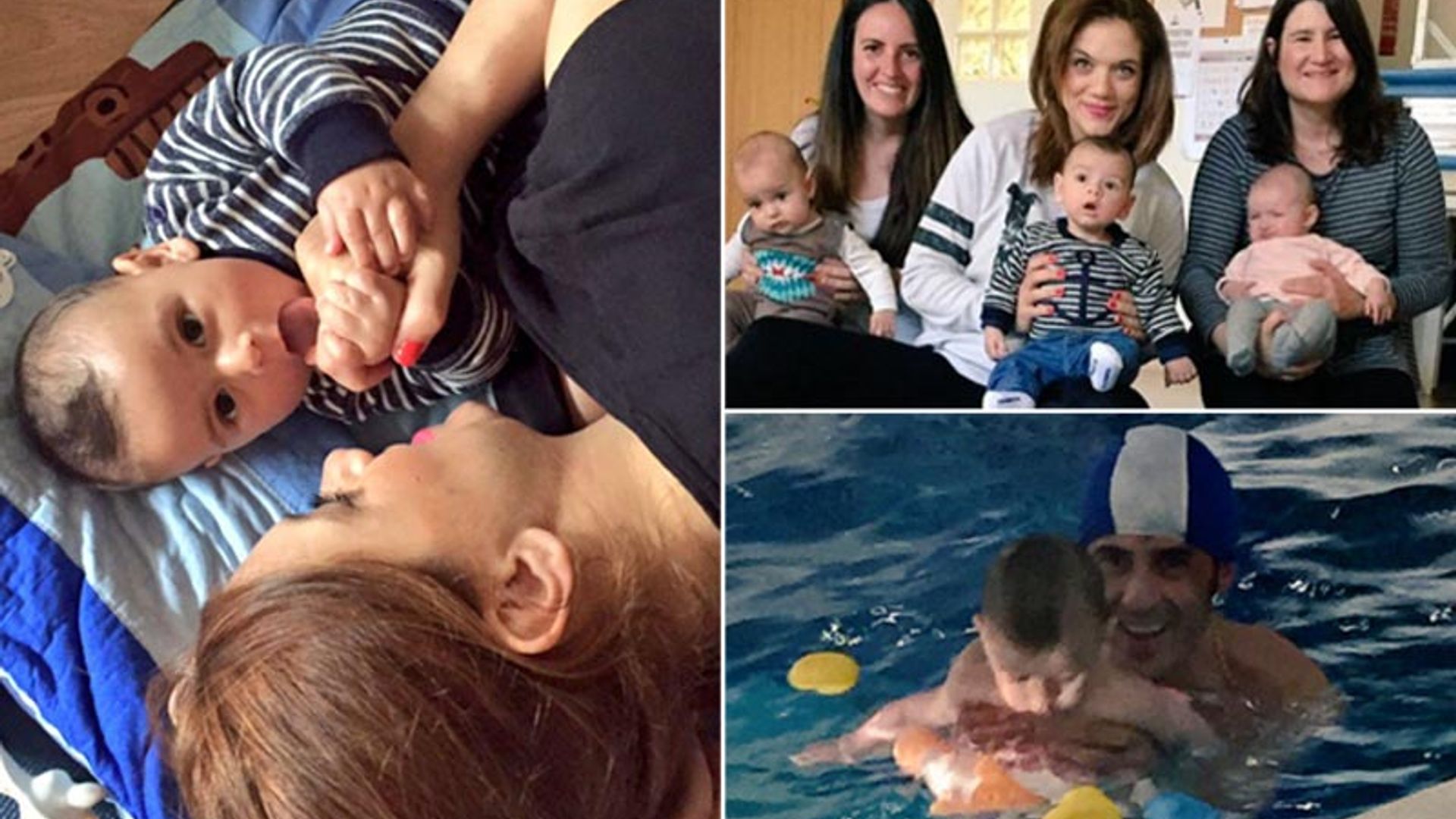 Beatriz Trapote y Víctor Janeiro dividen las tareas: yoga con mamá y natación con papá