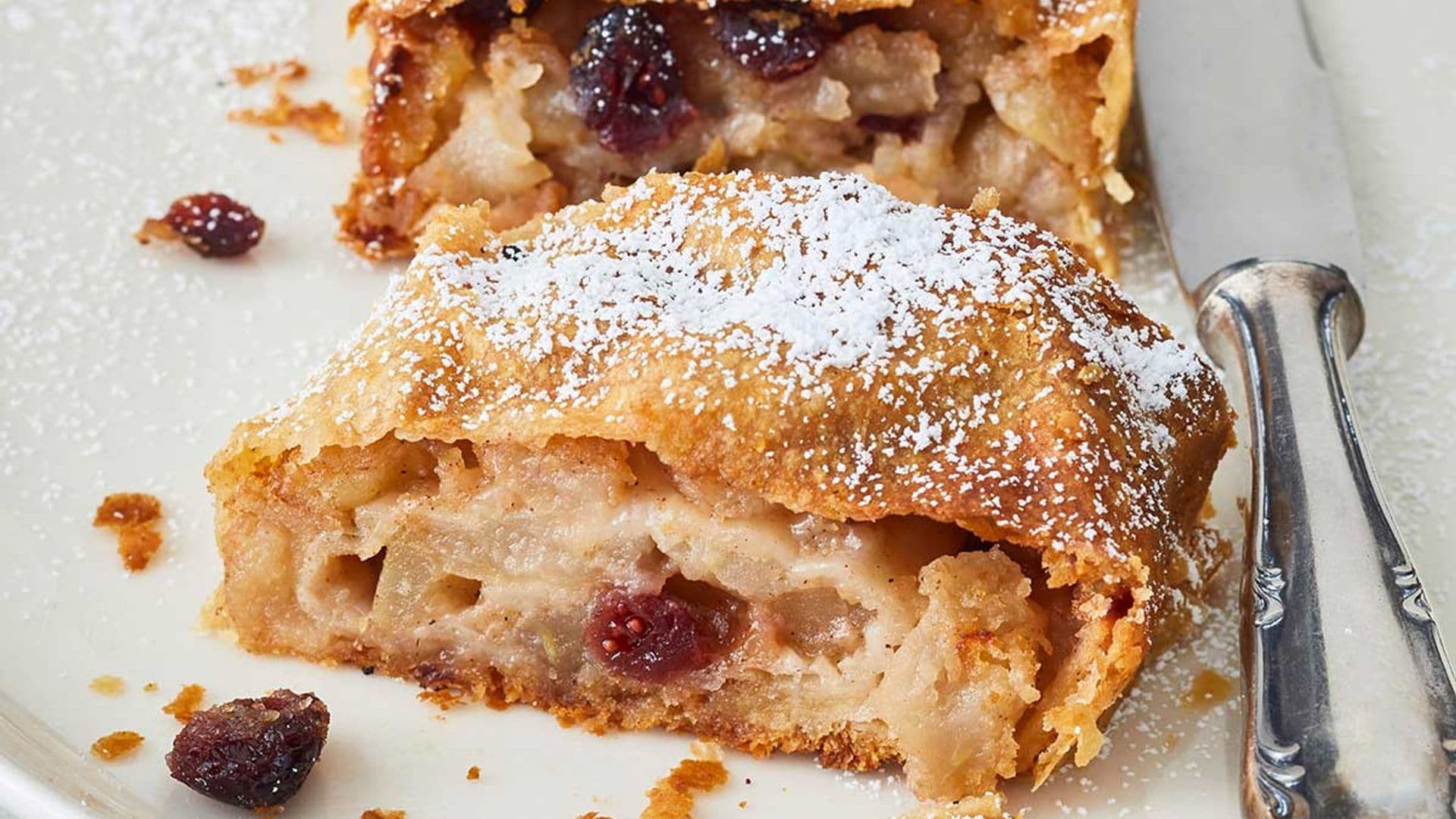 Strudel de manzana y arándanos