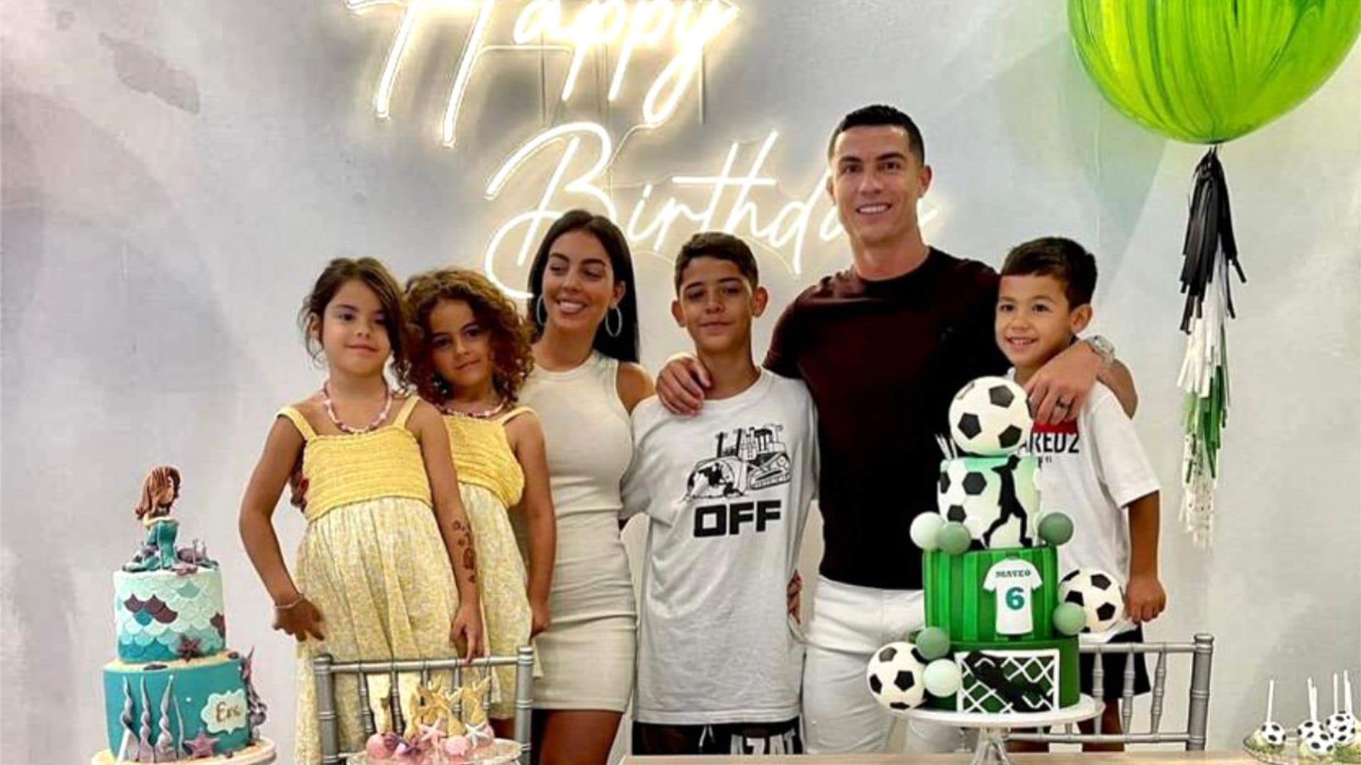 Georgina encandena celebraciones en Madrid y festeja con Cristiano el cumpleaños de sus hijos Eva y Mateo