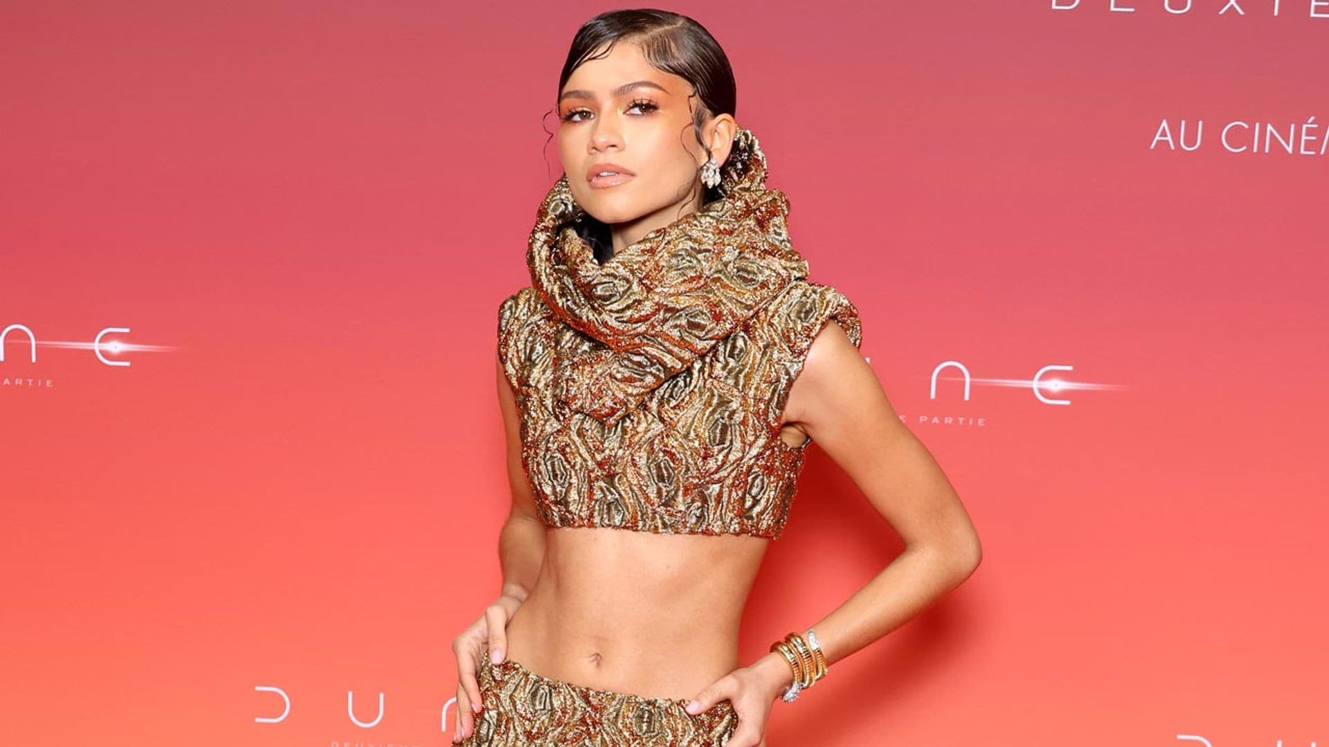 Zendaya elige un conjunto futurista con rosas 3D en el estreno parisino de 'Dune: parte dos'