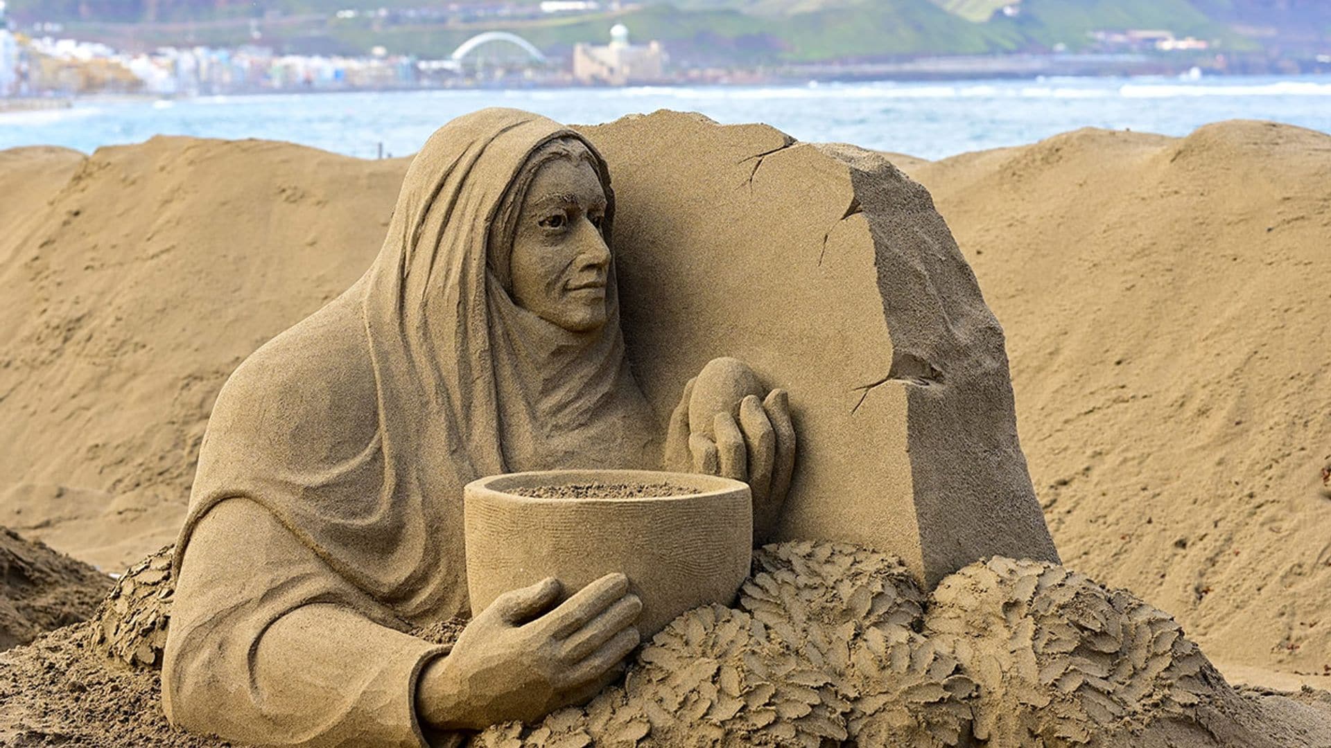 El Belén de arena, la postal navideña de Las Palmas de Gran Canaria