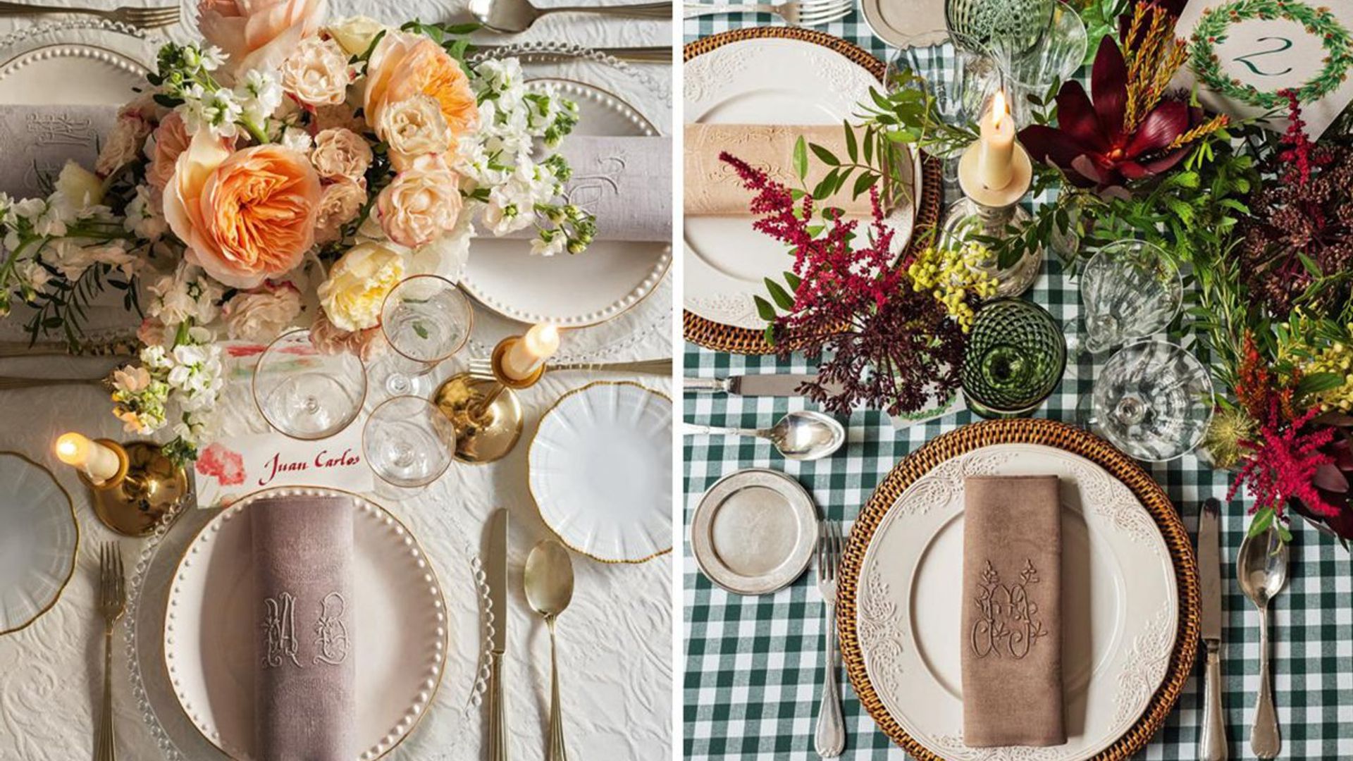 Cómo decorar tu mesa de boda ideal, según tu estilo