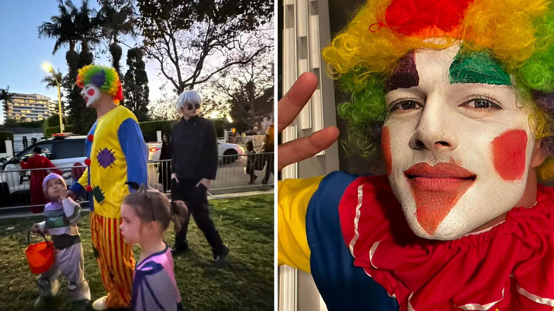 Ricky Martin disfruta el Halloween con sus hijos Lucía y Renn, disfrazado de payaso