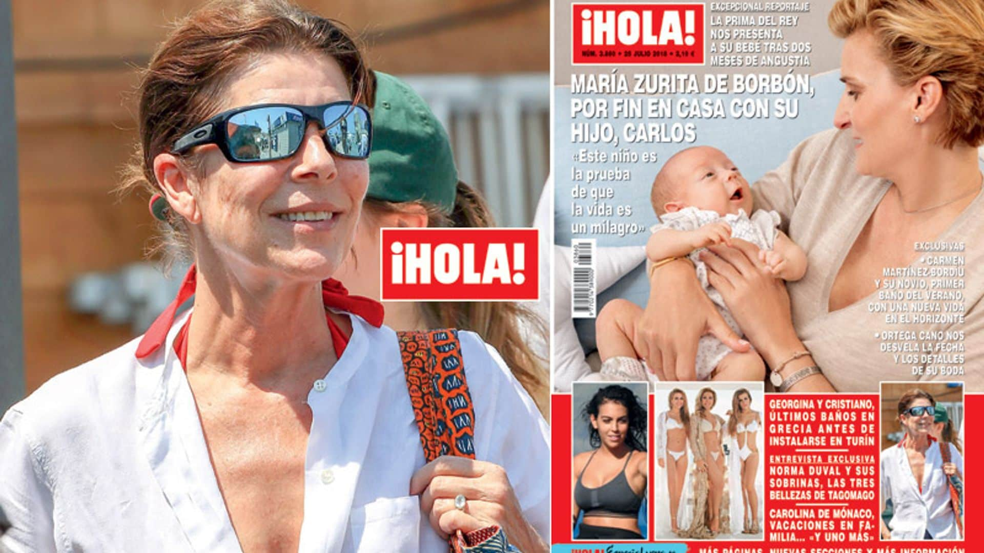 En ¡HOLA! Carolina de Mónaco, vacaciones en familia... 'y uno más'