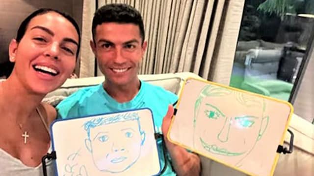 dibujos cristiano georgina