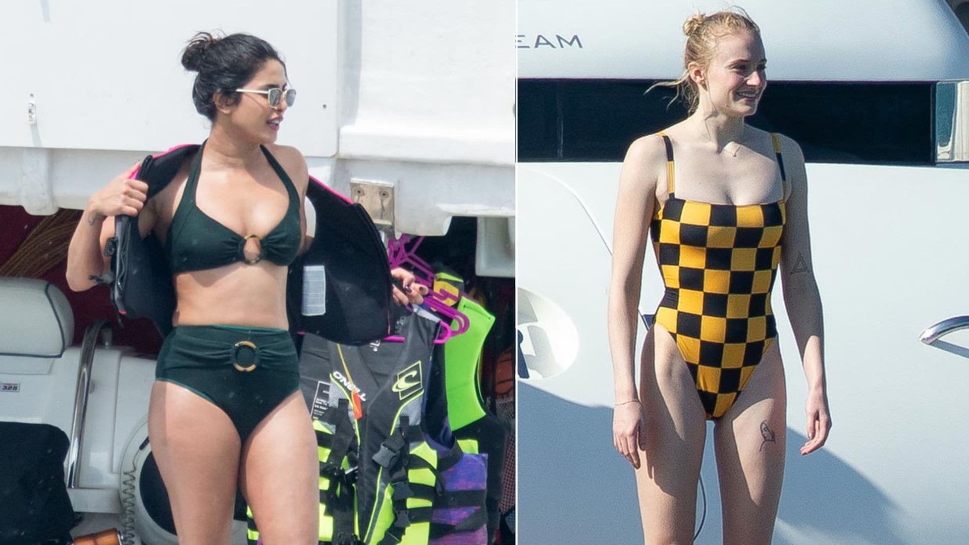 ¿Bañador o bikini? Priyanka Chopra y Sophie Turner disfrutan con estilo de una jornada en alta mar