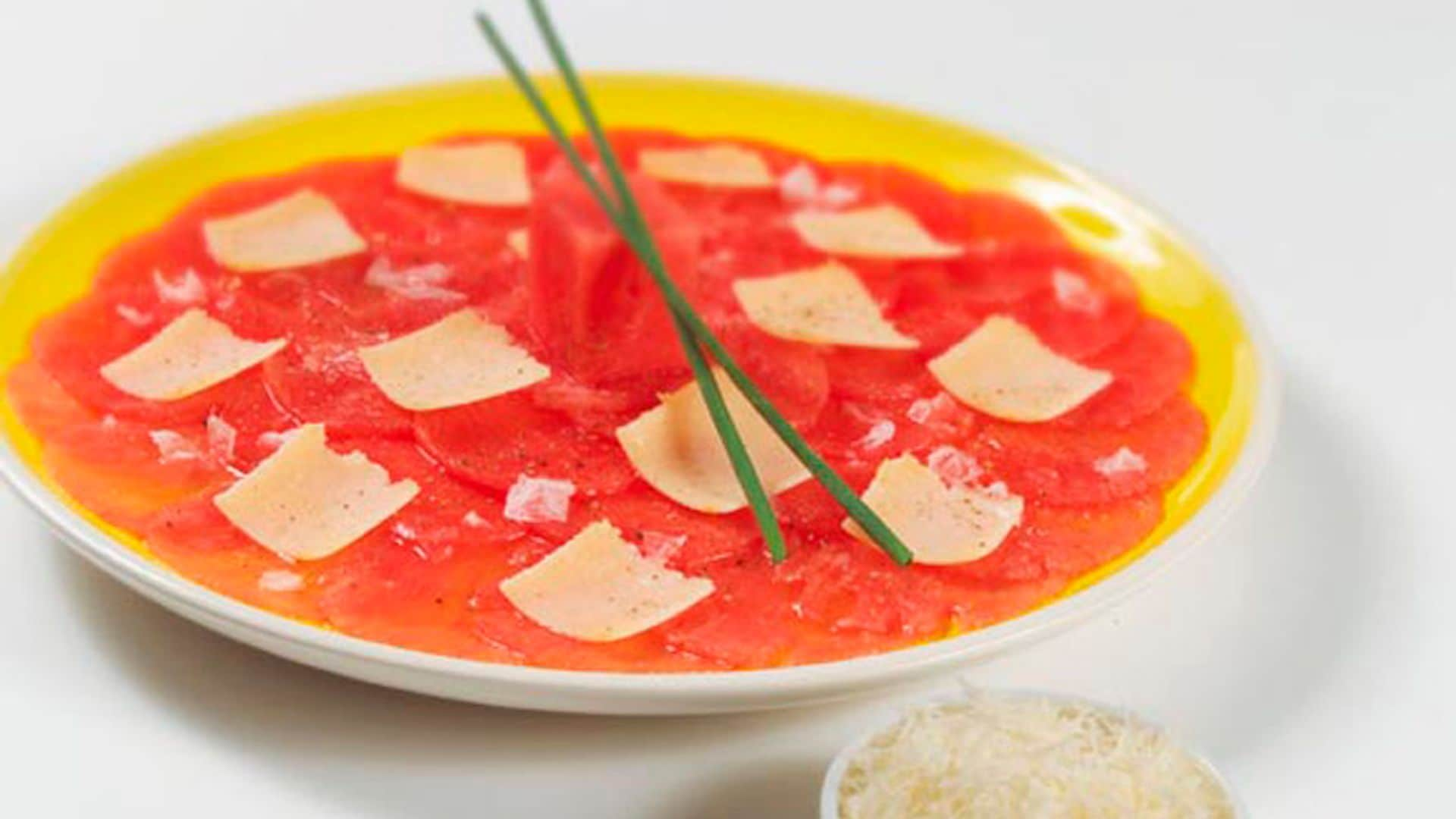 receta carpaccio sandia queso parmesano