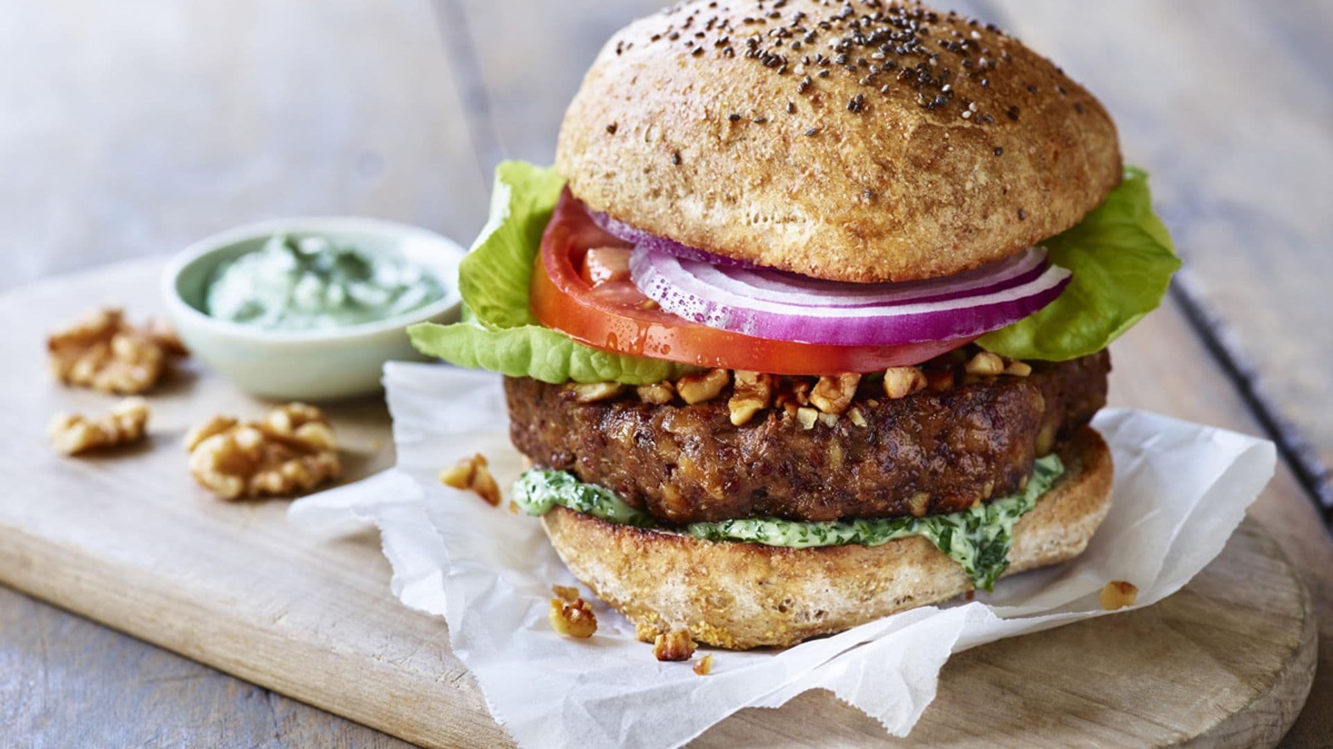 Hamburguesas de quinoa y chía con nueces