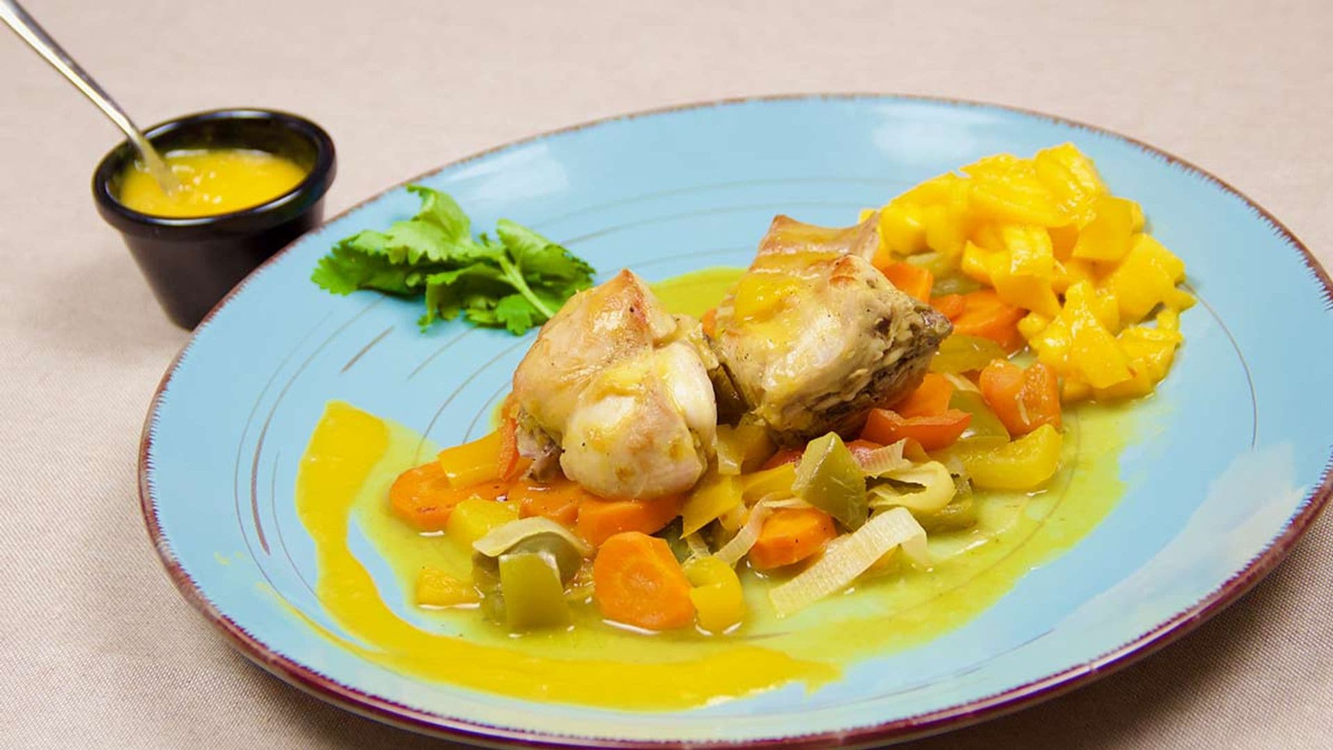 Conejo en escabeche de mango