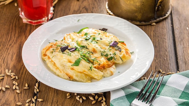 lomos de bacalao gratinado con ricotta