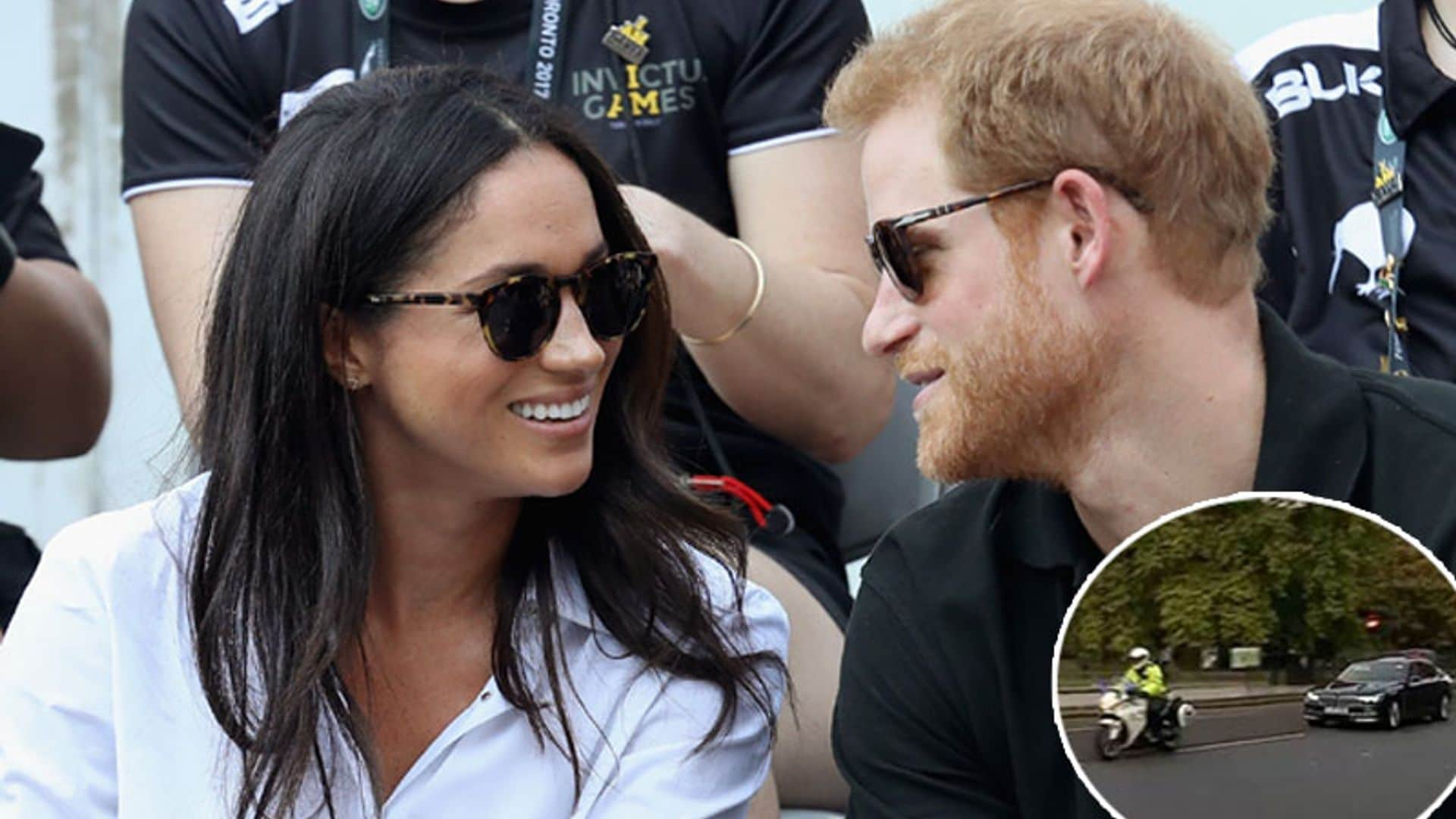 En vídeo: El príncipe Harry y Meghan regresan a Palacio tras su cita para tomar el té con Isabel II