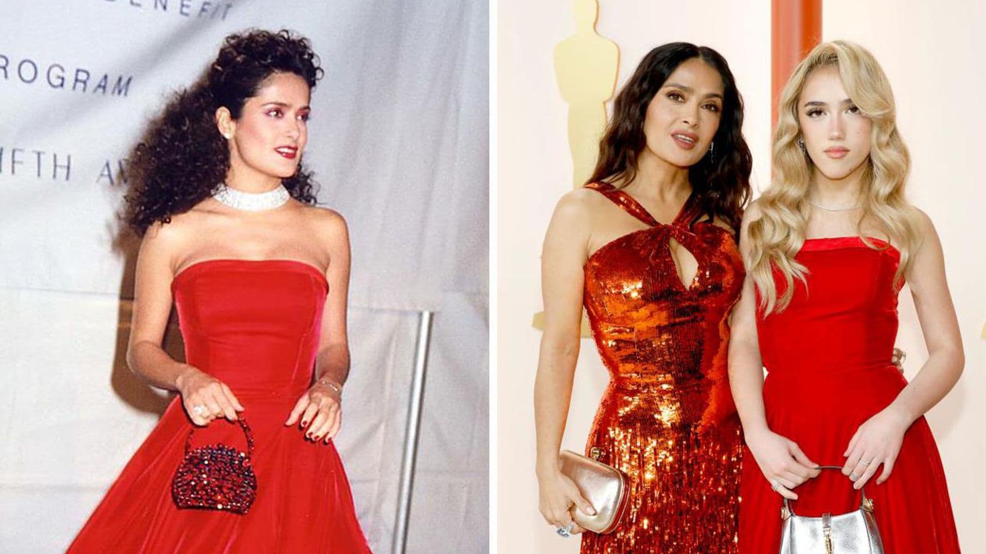 Valentina Paloma llevó en los Oscar el mismo vestido que Salma Hayek usó en 1997