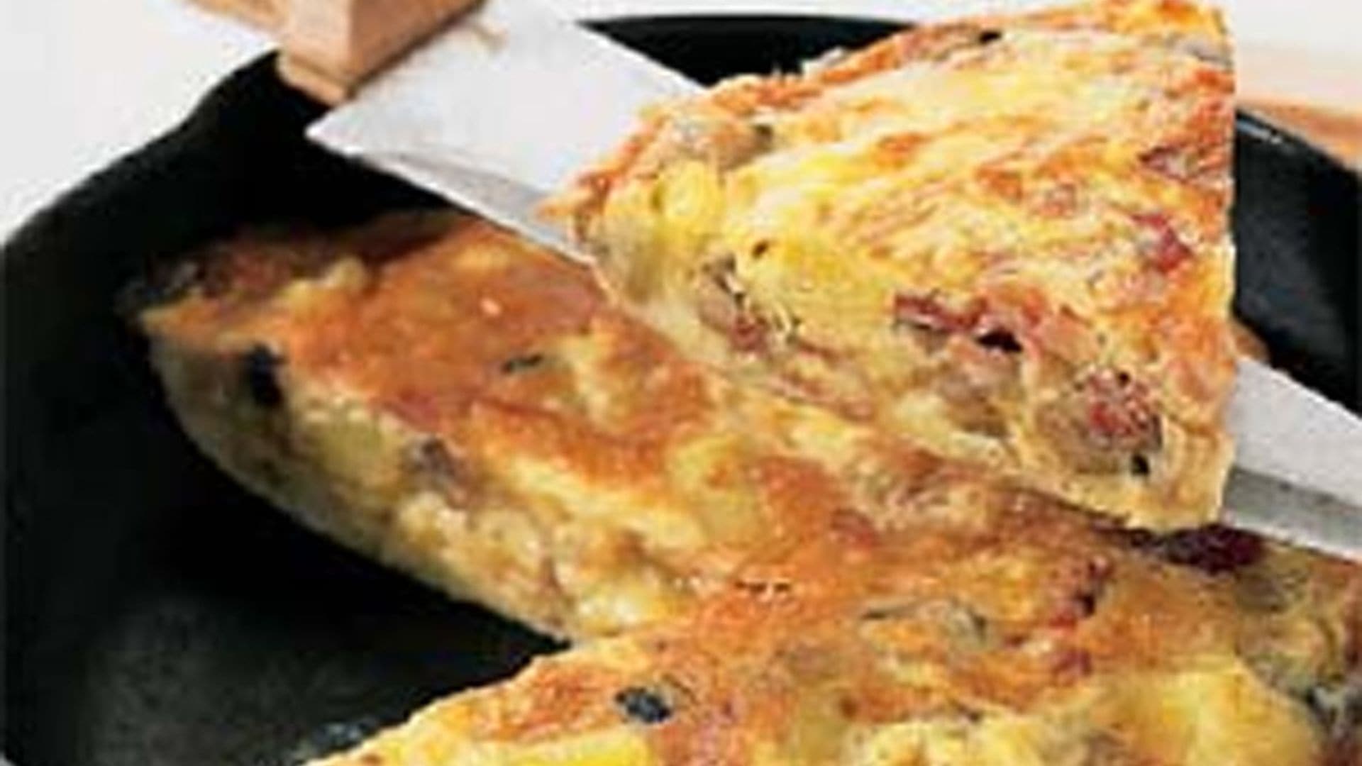 Tortilla de panceta y verduras