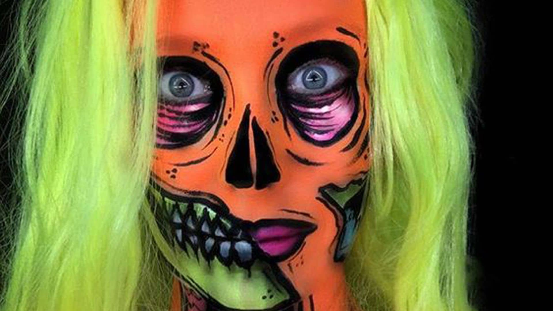 ¡Originalidad ante todo! Tres maquillajes con pinturas de neón para Halloween