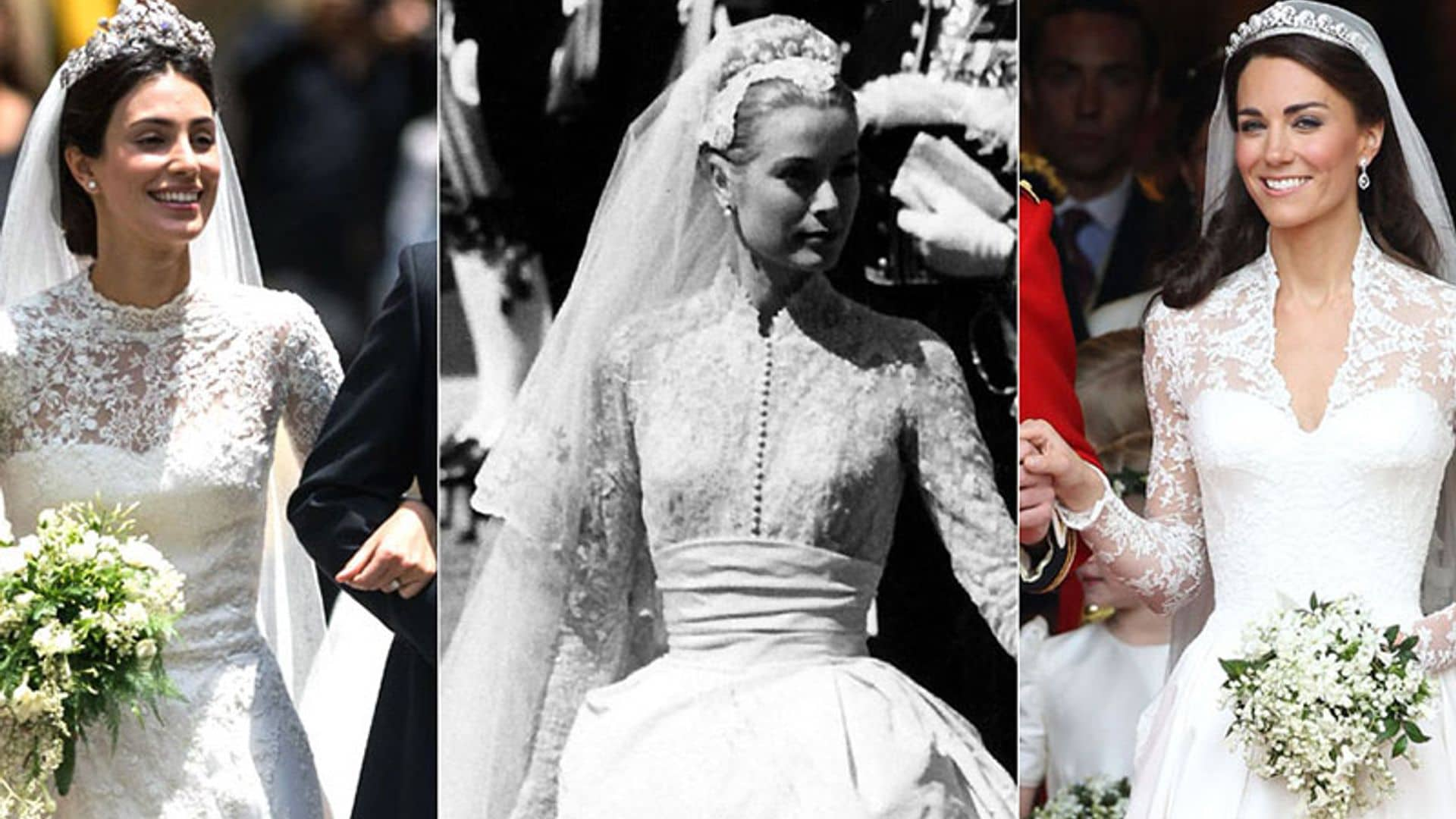 Alessandra de Osma, la Duquesa de Cambridge, Grace Kelly y un mismo estilo de vestido de novia