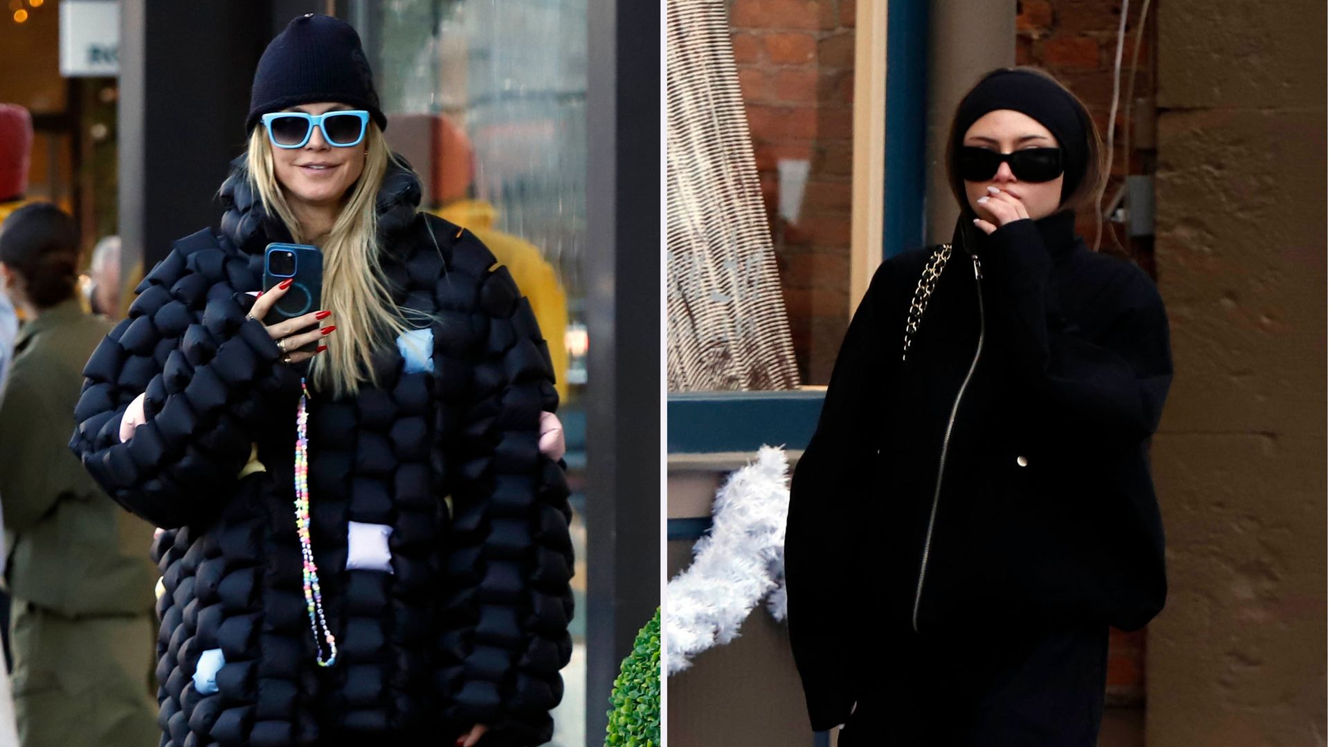 Leni y Heidi Klum eligen 'total looks' negros para sus días de nieve en Aspen